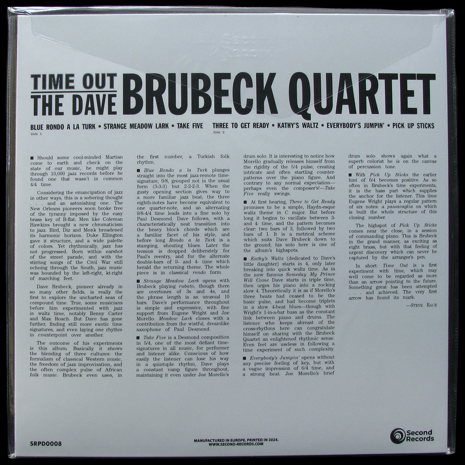 LP Dave Brubeck Quartet — Time Out (purple vinyl) фото 2