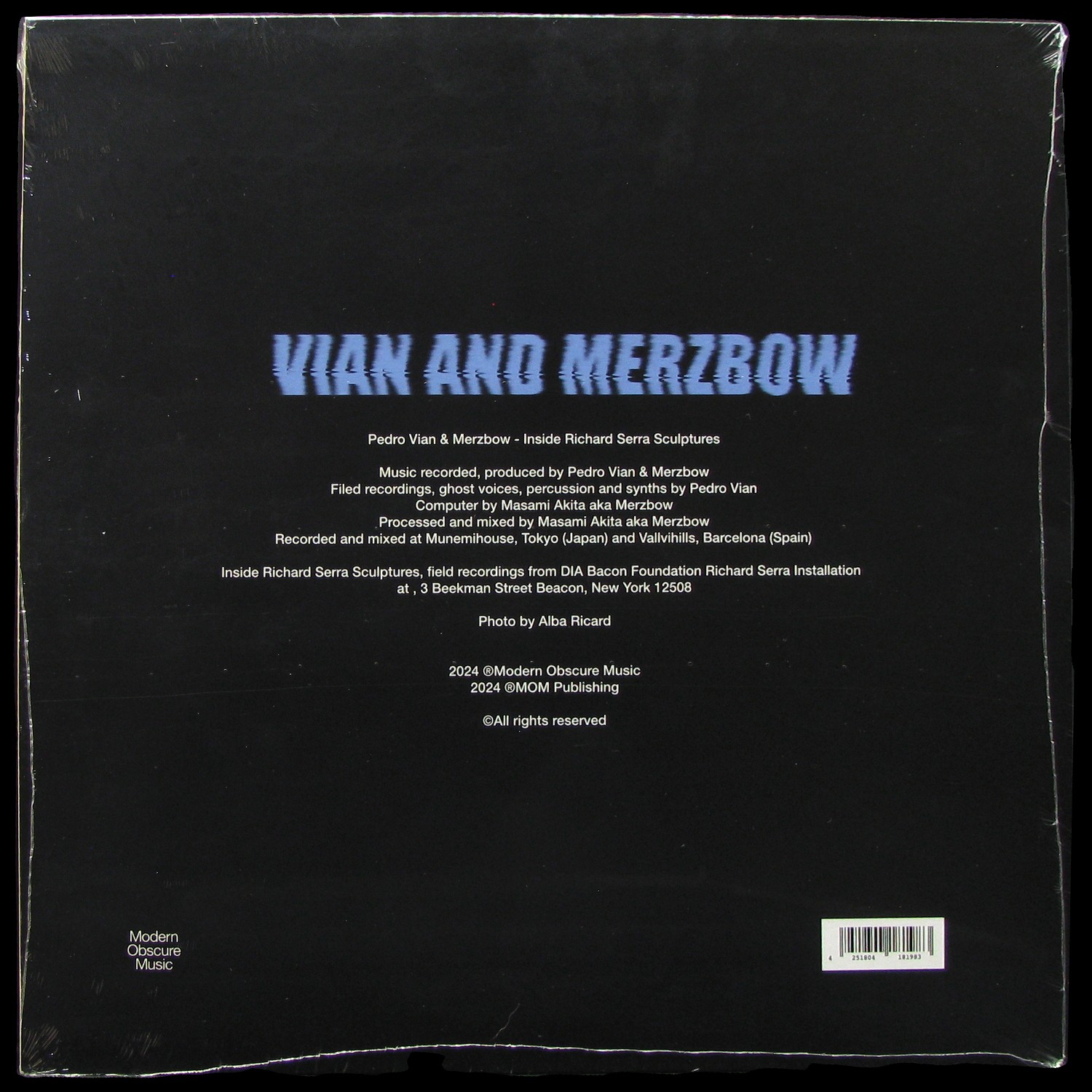 LP Pedro Vian — Inside Richard Serra Sculptures (цветной винил) фото 2