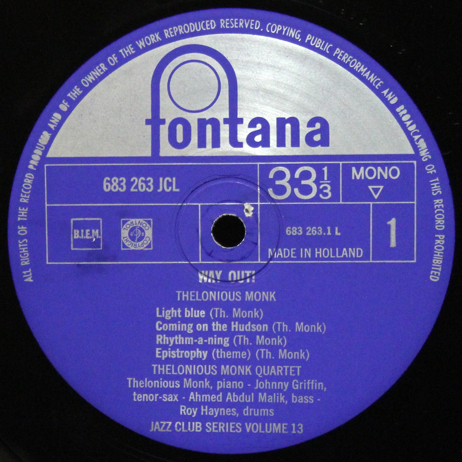 LP Thelonious Monk — Way Out! (моно) фото 3