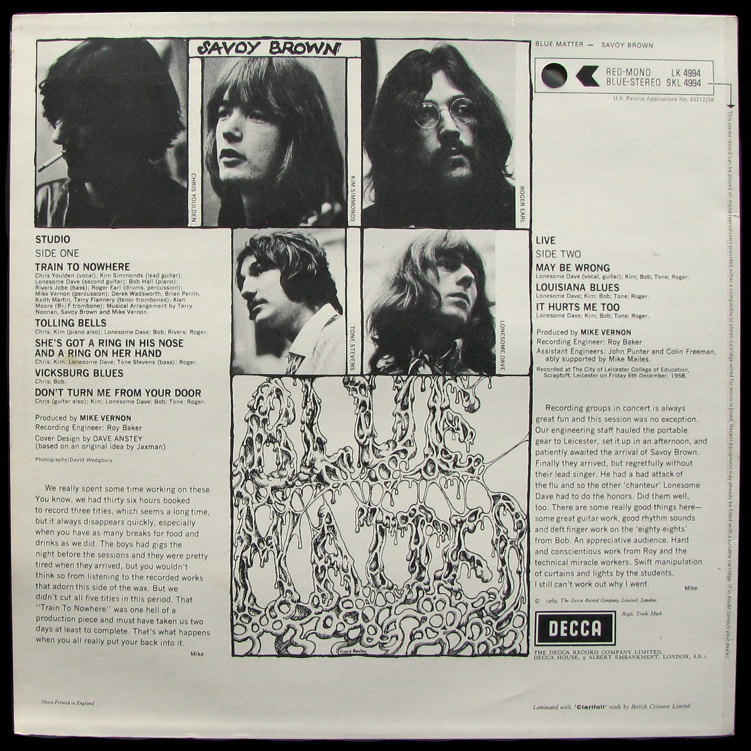 LP Savoy Brown — Blue Matter фото 2