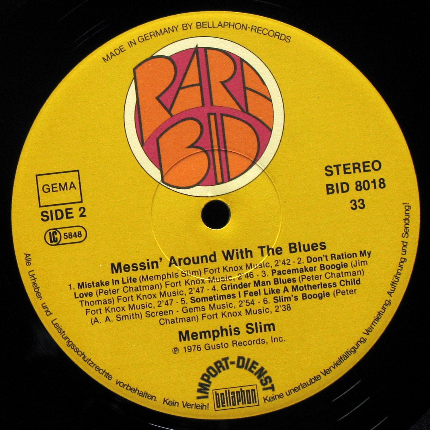 LP Memphis Slim — Messin' Around With the Blues фото 3