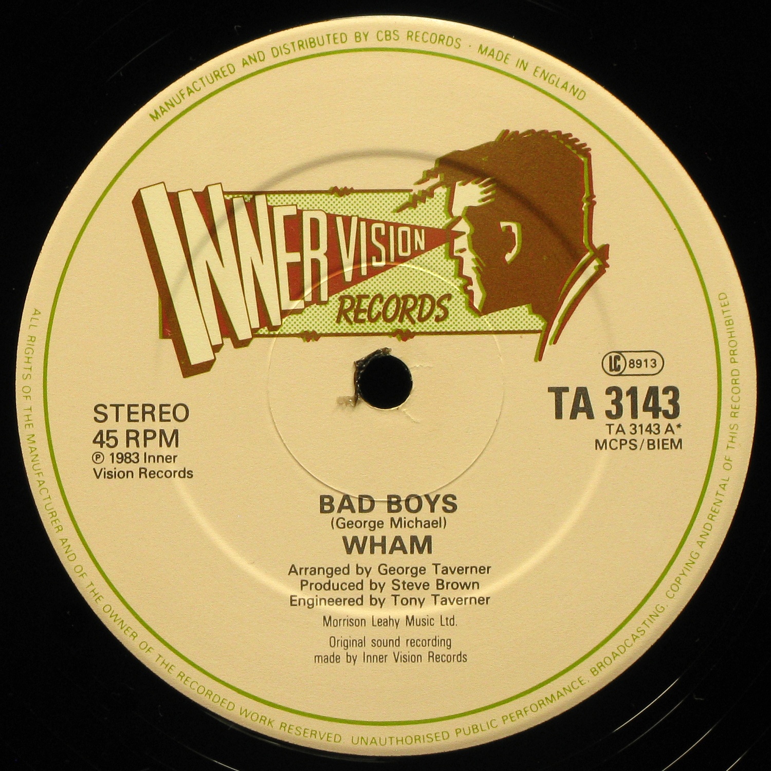 LP Wham! — Bad Boys (макси сингл) фото 2