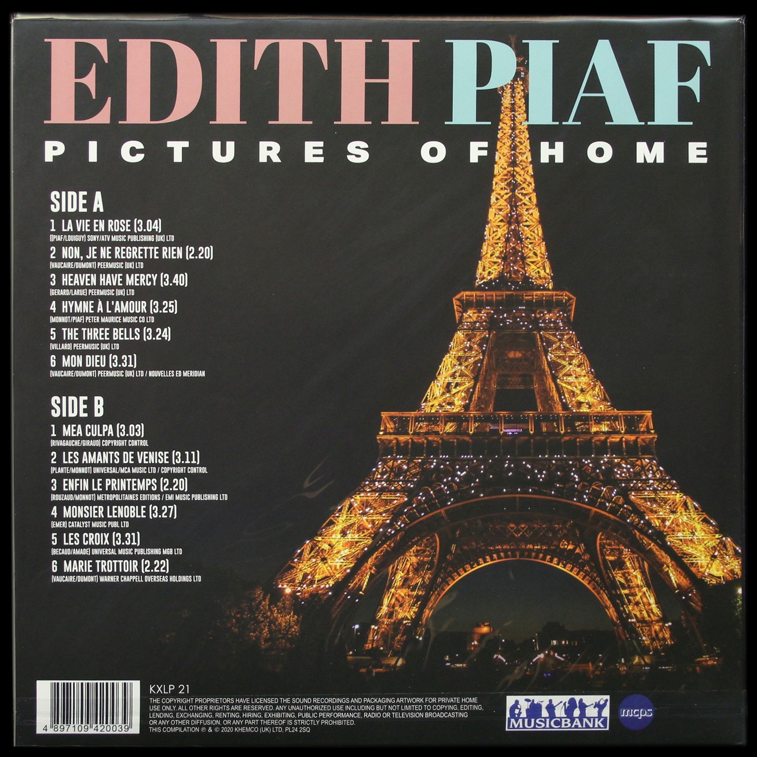 LP Edith Piaf — Pictures Of Home фото 2