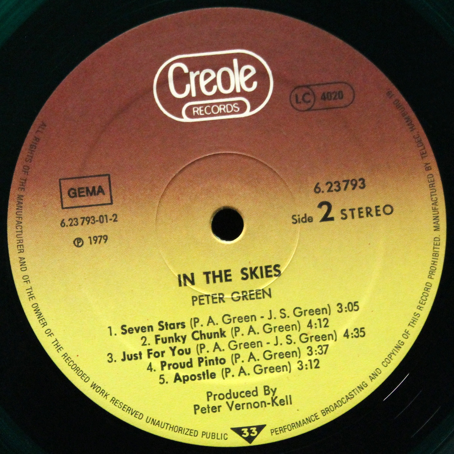 LP Peter Green — In The Skies (цветной винил) фото 4