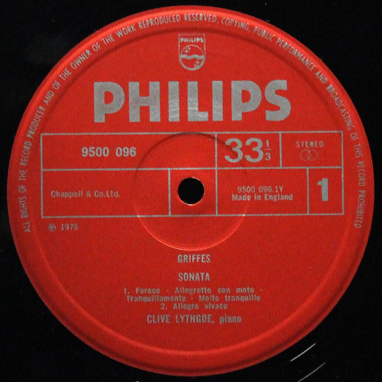 LP Clive Lythgoe — Griffes: Sonata/Ives: Three-page Sonata/Dett: Suite 'In The Bottoms' фото 2