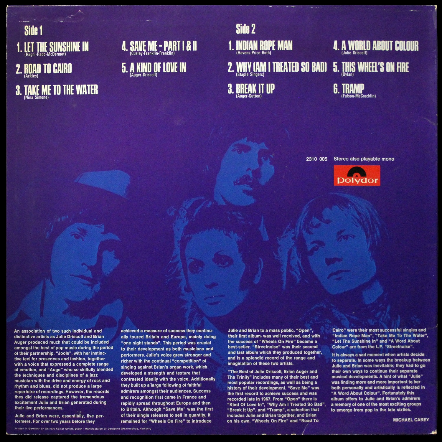 LP Julie Driscoll — Best Of Julie Driscoll, Brian Auger & The Trinity фото 3