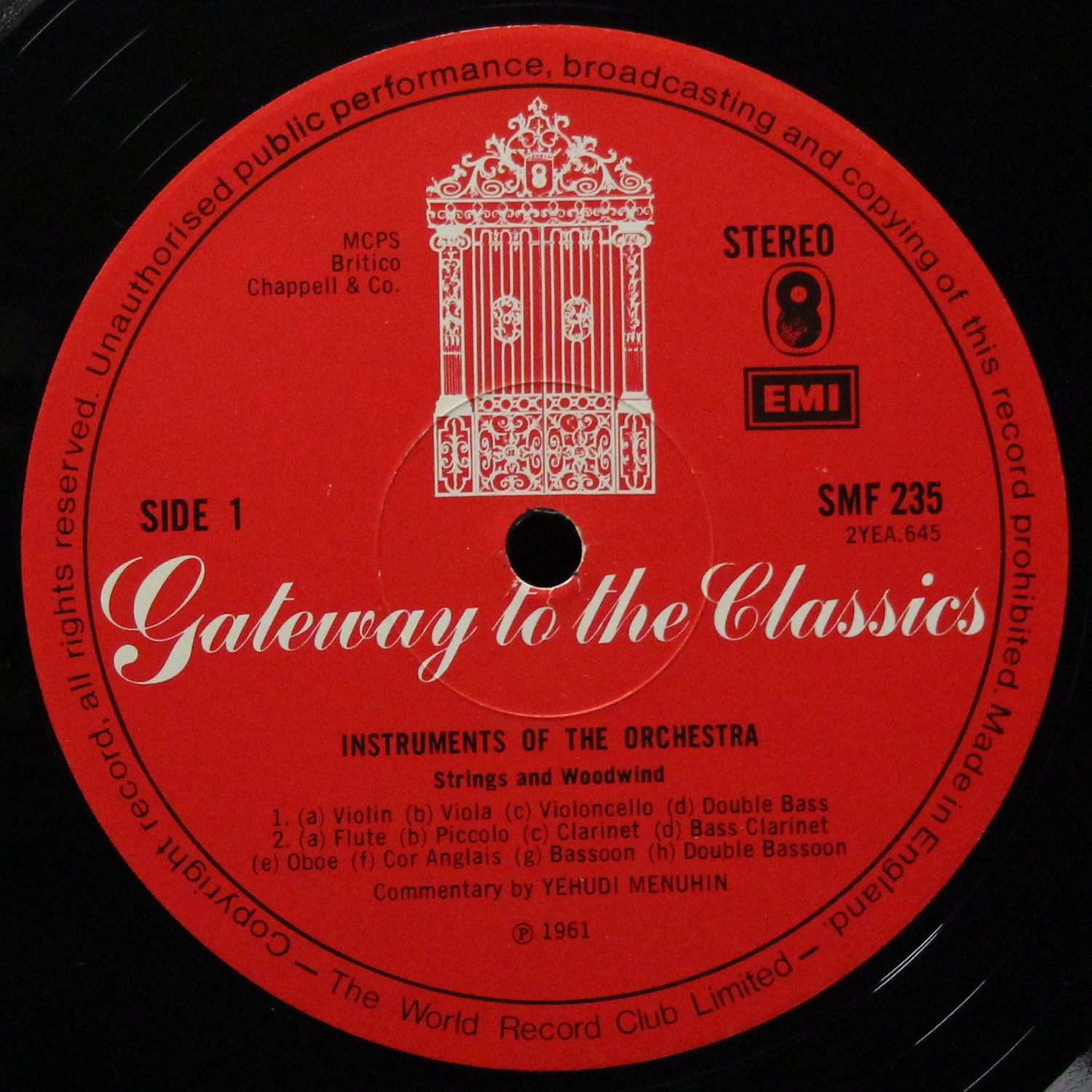LP Yehudi Menuhin — Introduces The Instruments Of The Orchestra фото 3