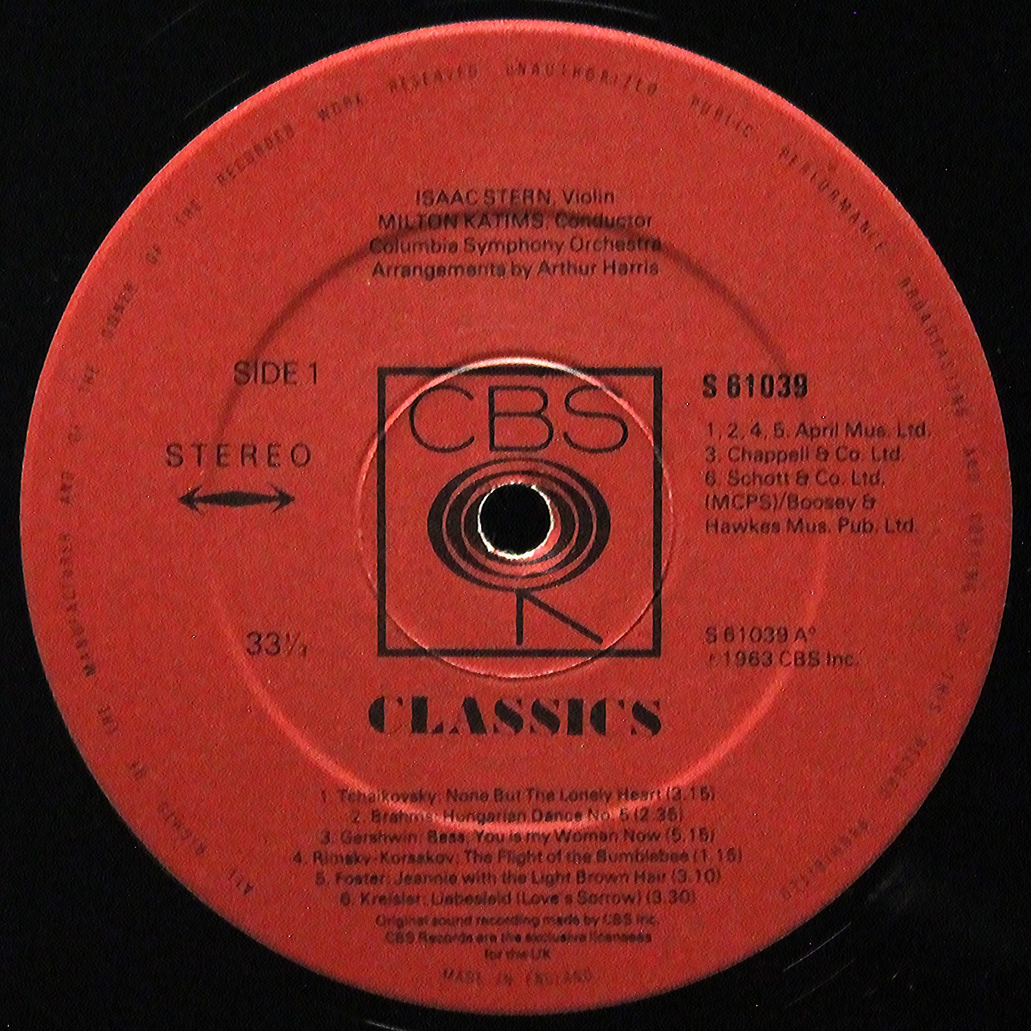 LP Isaac Stern — None But The Lonely Heart - Isaac Stern Plays Great Violin Favorites фото 2