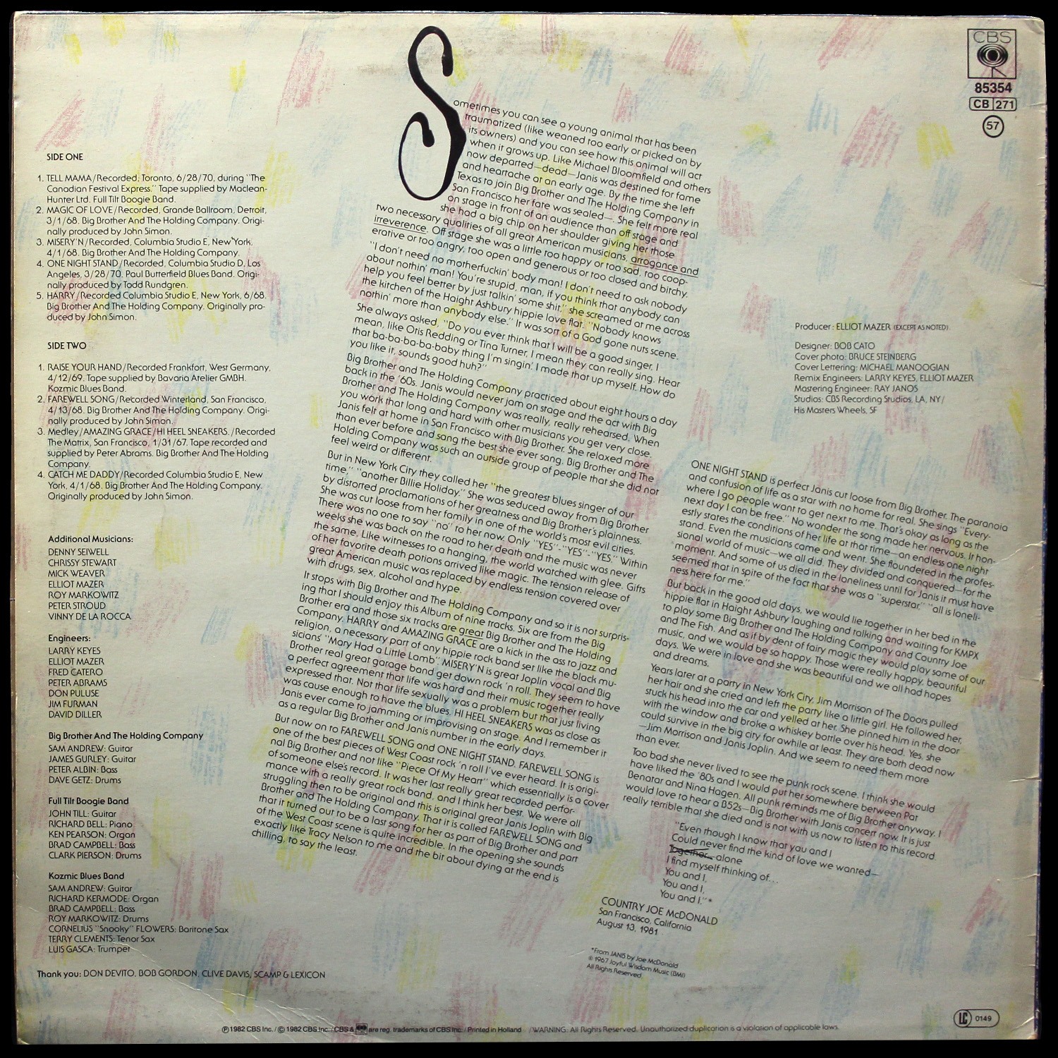 LP Janis Joplin — Farewell Song фото 2