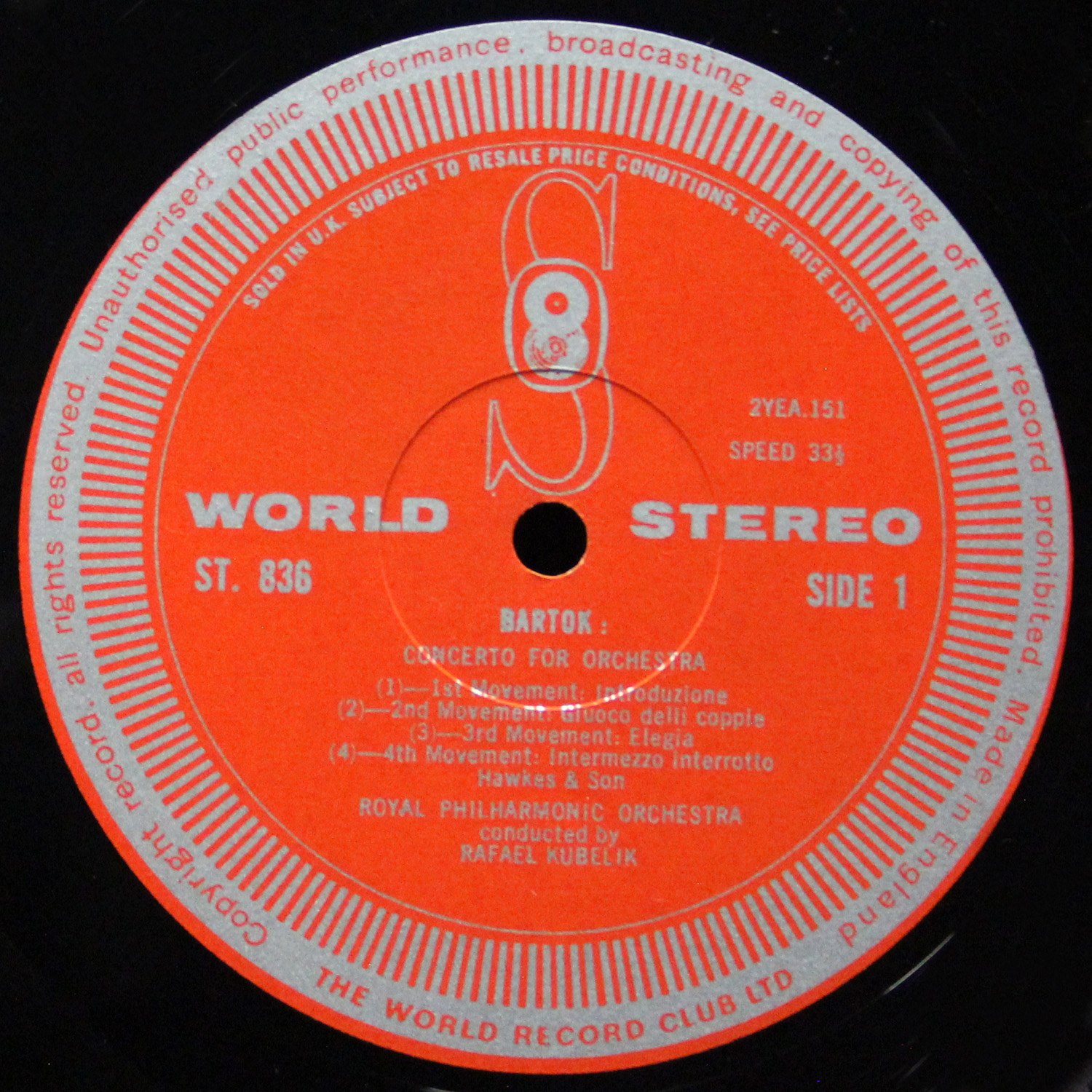 LP Rafael Kubelik — Bartok: Concerto For Orchestra - Two Portraits фото 3