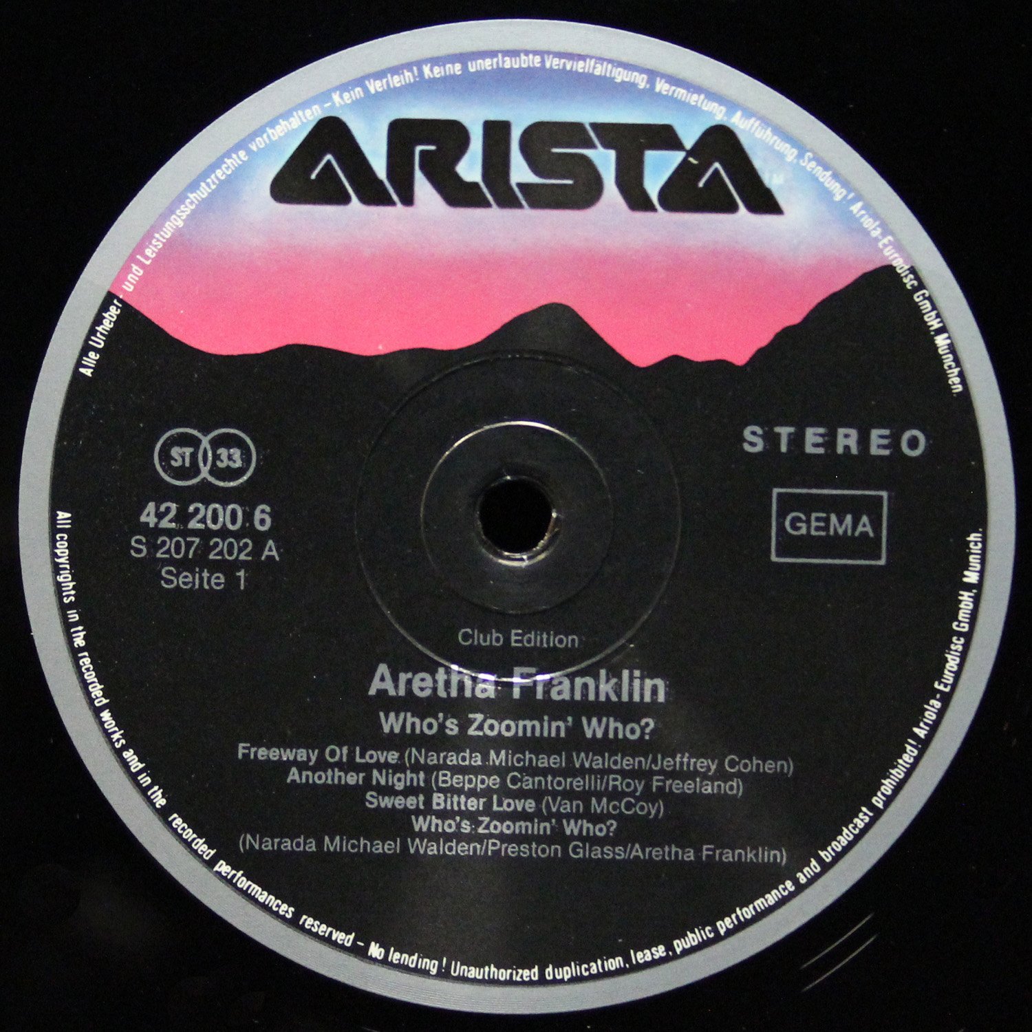 LP Aretha Franklin — Who's Zoomin' Who? (клубное издание) фото 2