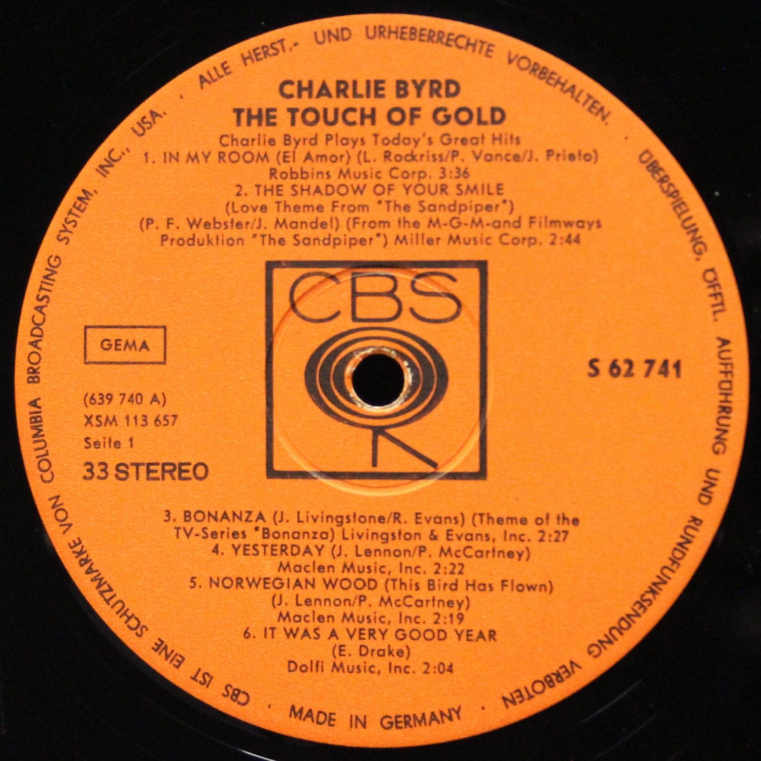 LP Charlie Byrd — Touch Of Gold фото 2