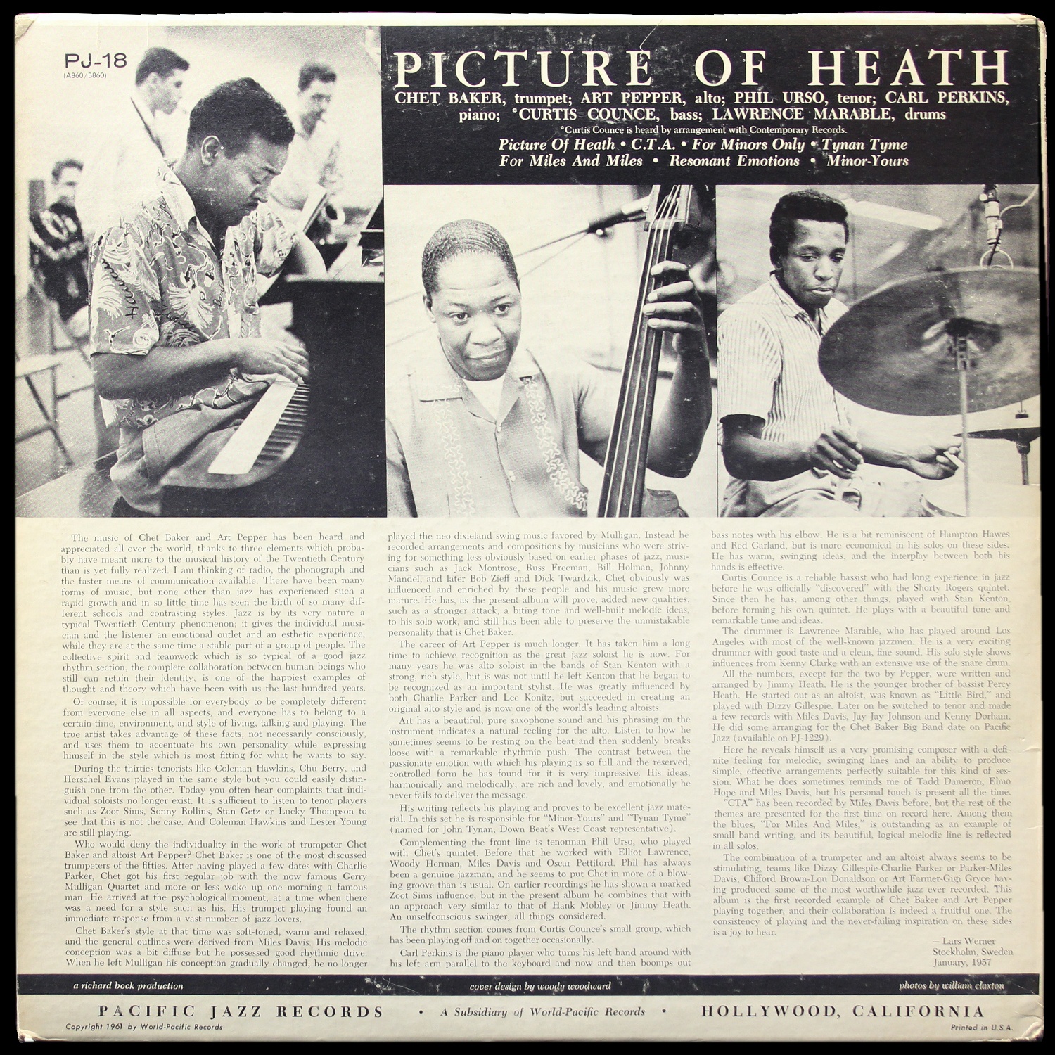LP Chet Baker — Picture Of Heath (моно) фото 4