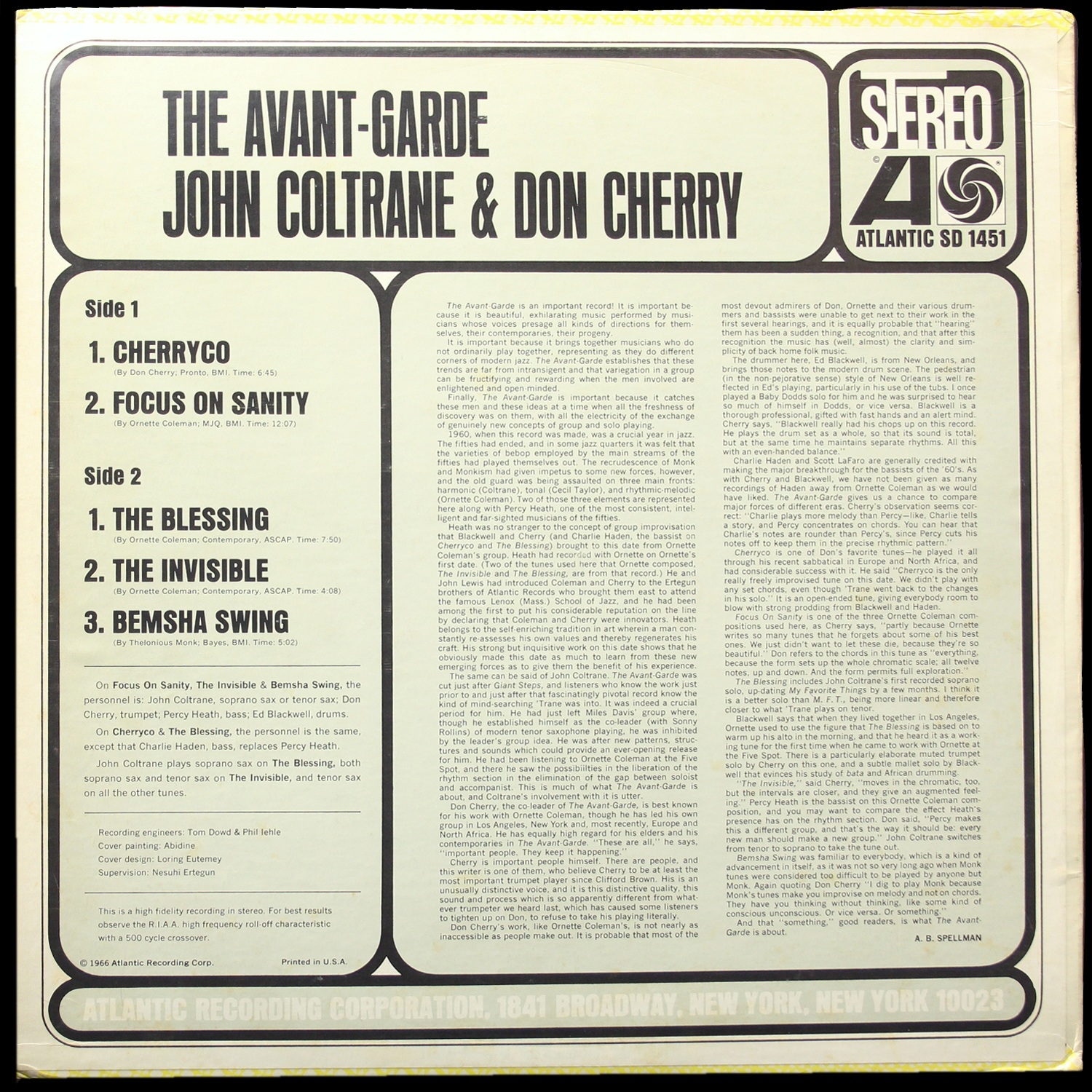 LP John Coltrane — Avant-Garde фото 2