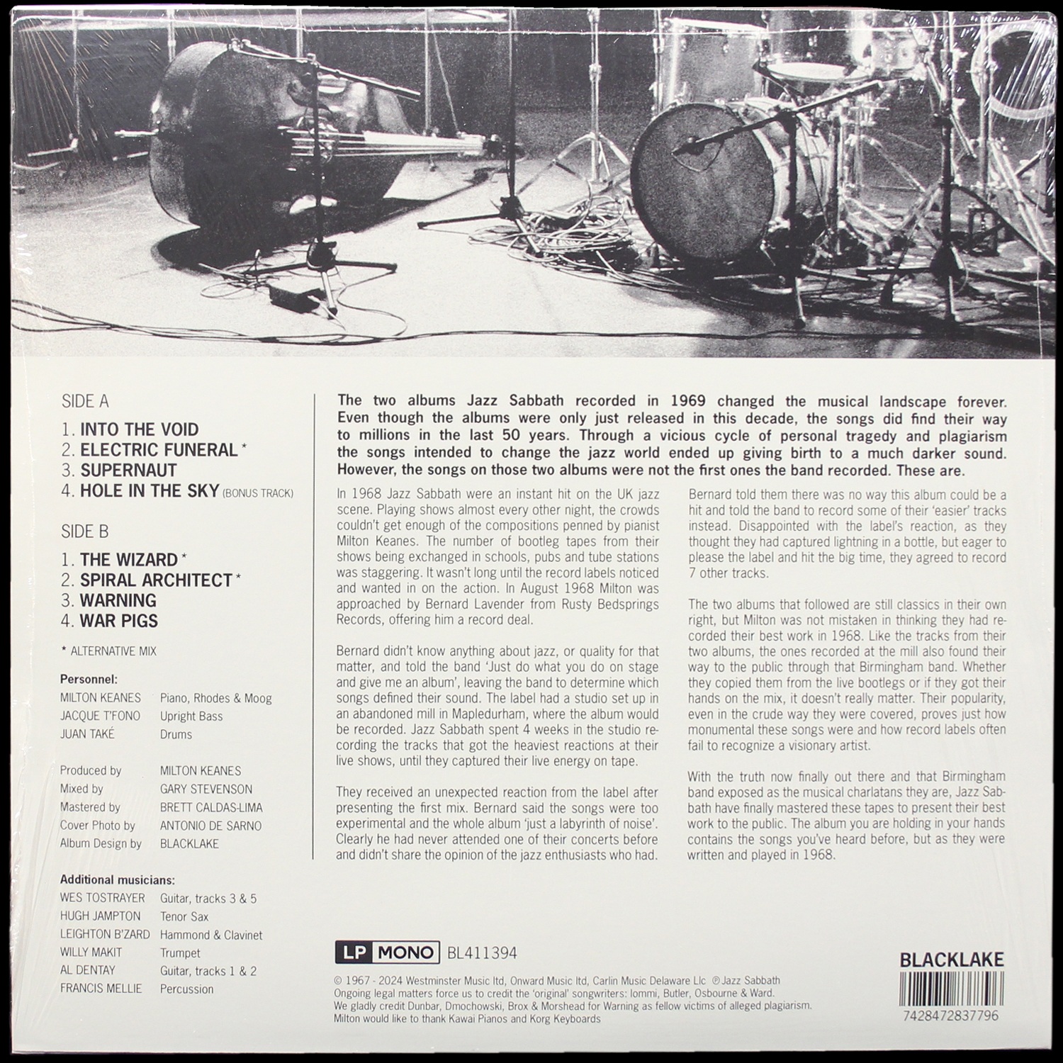 LP Jazz Sabbath — 1968 Tapes (цветной винил,  моно) фото 2