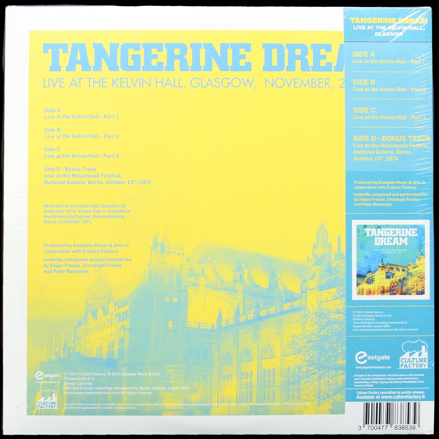LP Tangerine Dream — Live At Kelvin Hall, Glasgow, November, 20th 1974 (2LP,  цветной винил) фото 2