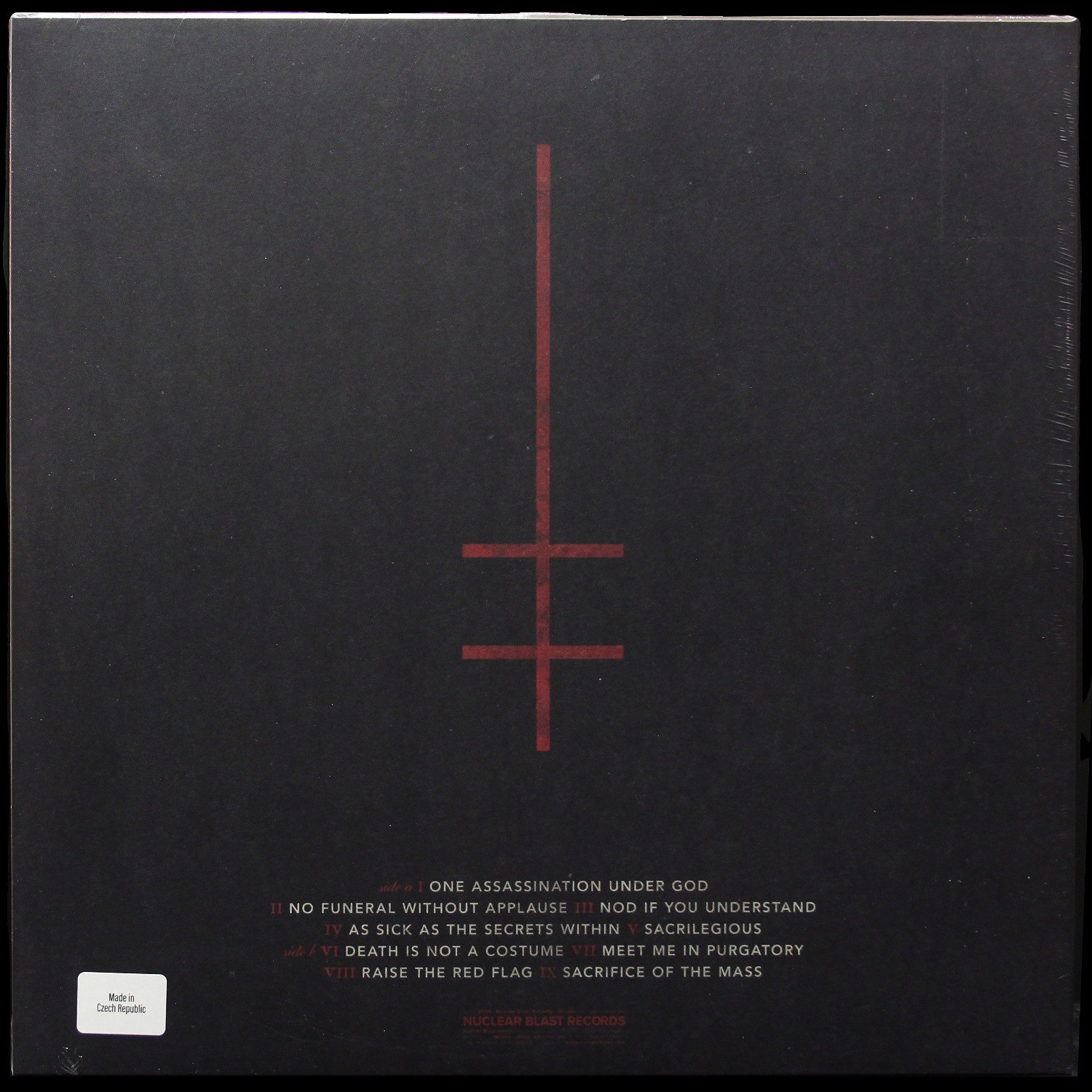 LP Marilyn Manson — One Assassination Under God (Chapter 1) (bone with black splatter vinyl) фото 2