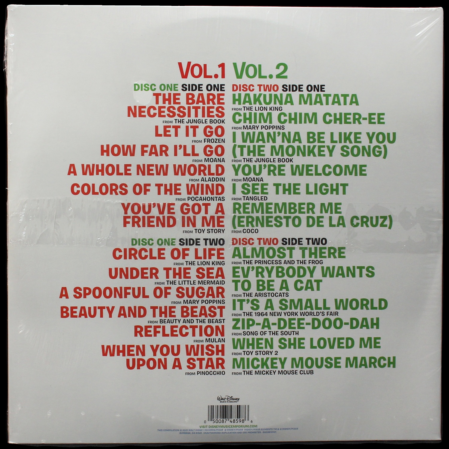 LP V/A — Disney Ultimate Hits Vol.1 & 2 (2LP,  цветной винил) фото 2