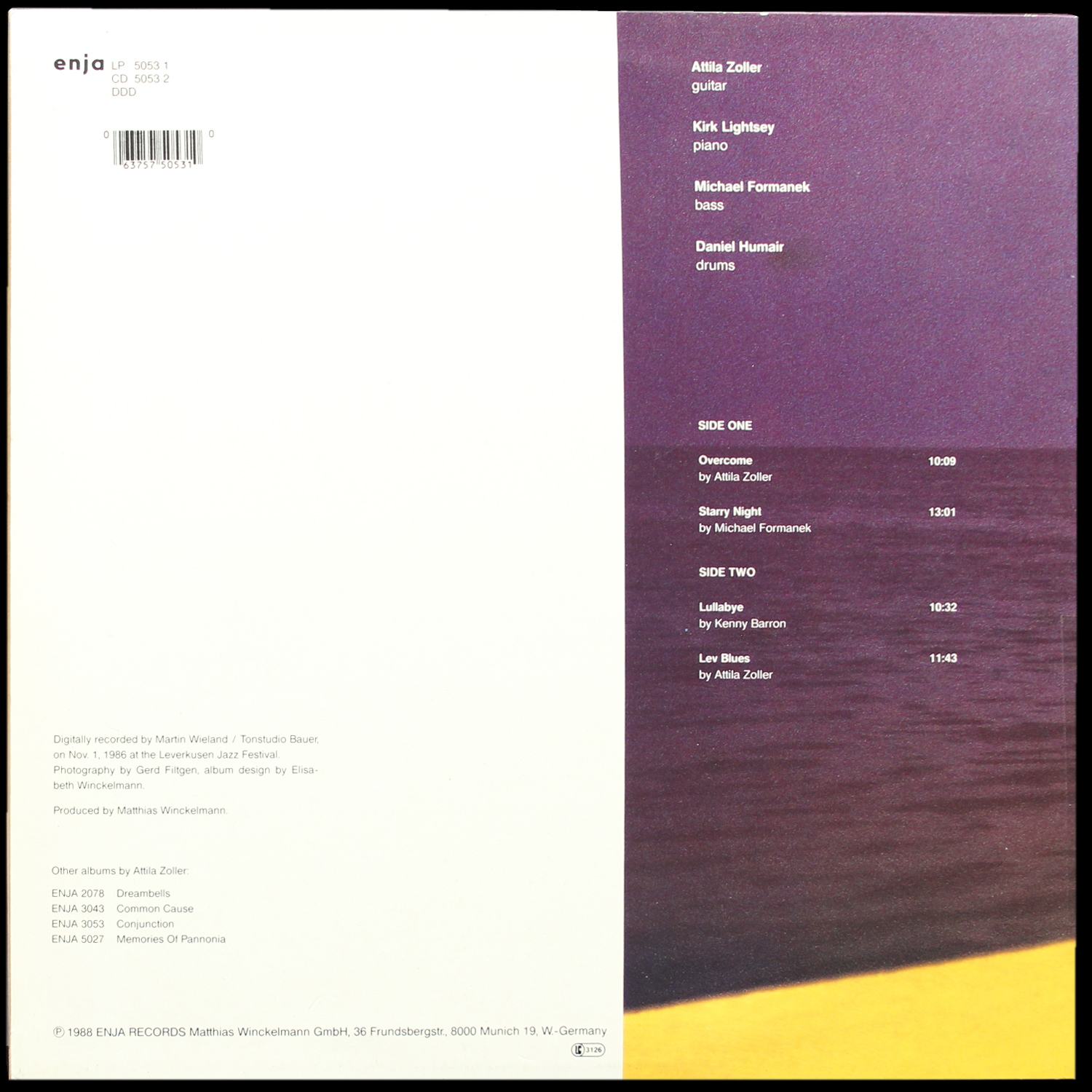 LP Attila Zoller — Overcome (Live At The Leverkusen Jazz Festival) фото 2