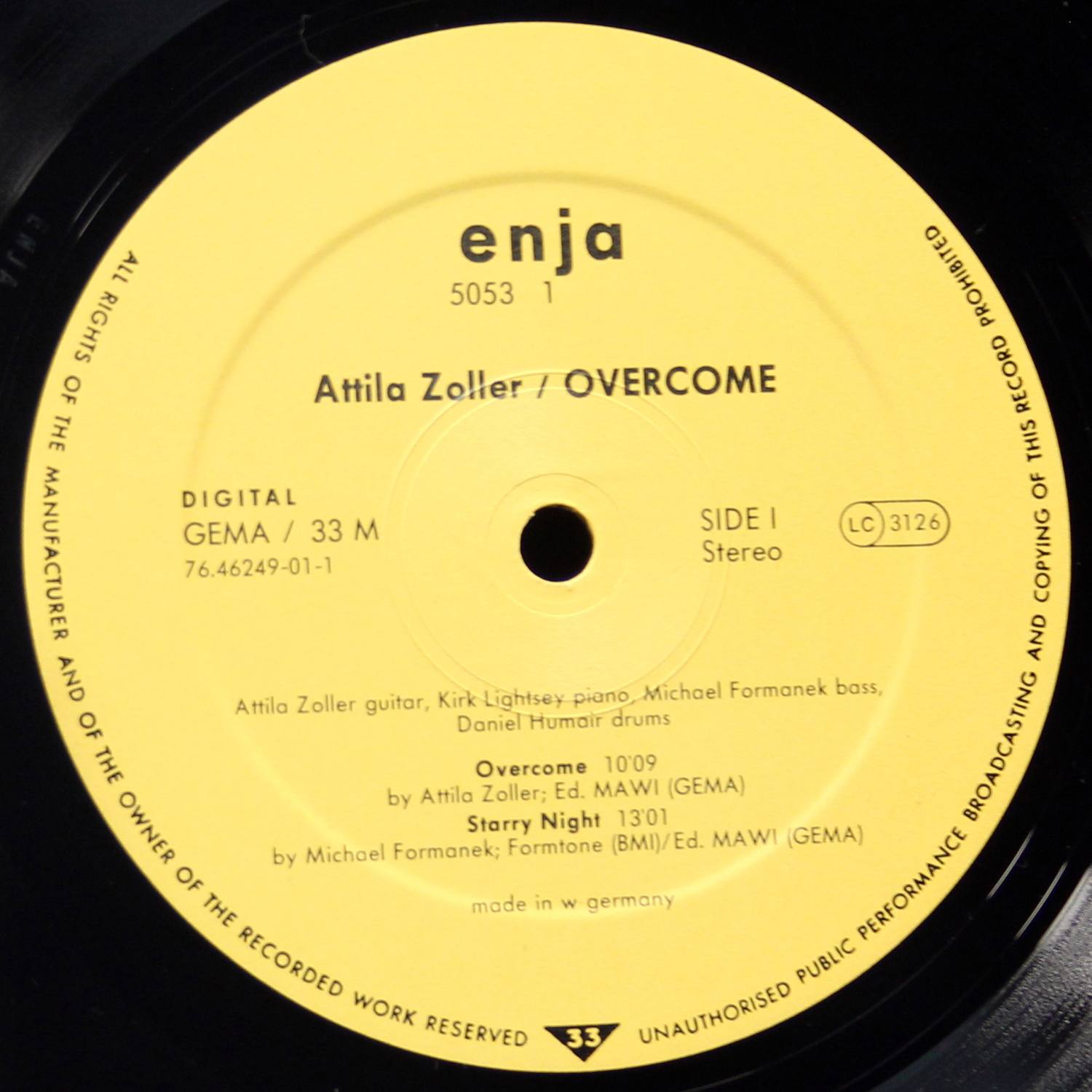 LP Attila Zoller — Overcome (Live At The Leverkusen Jazz Festival) фото 3