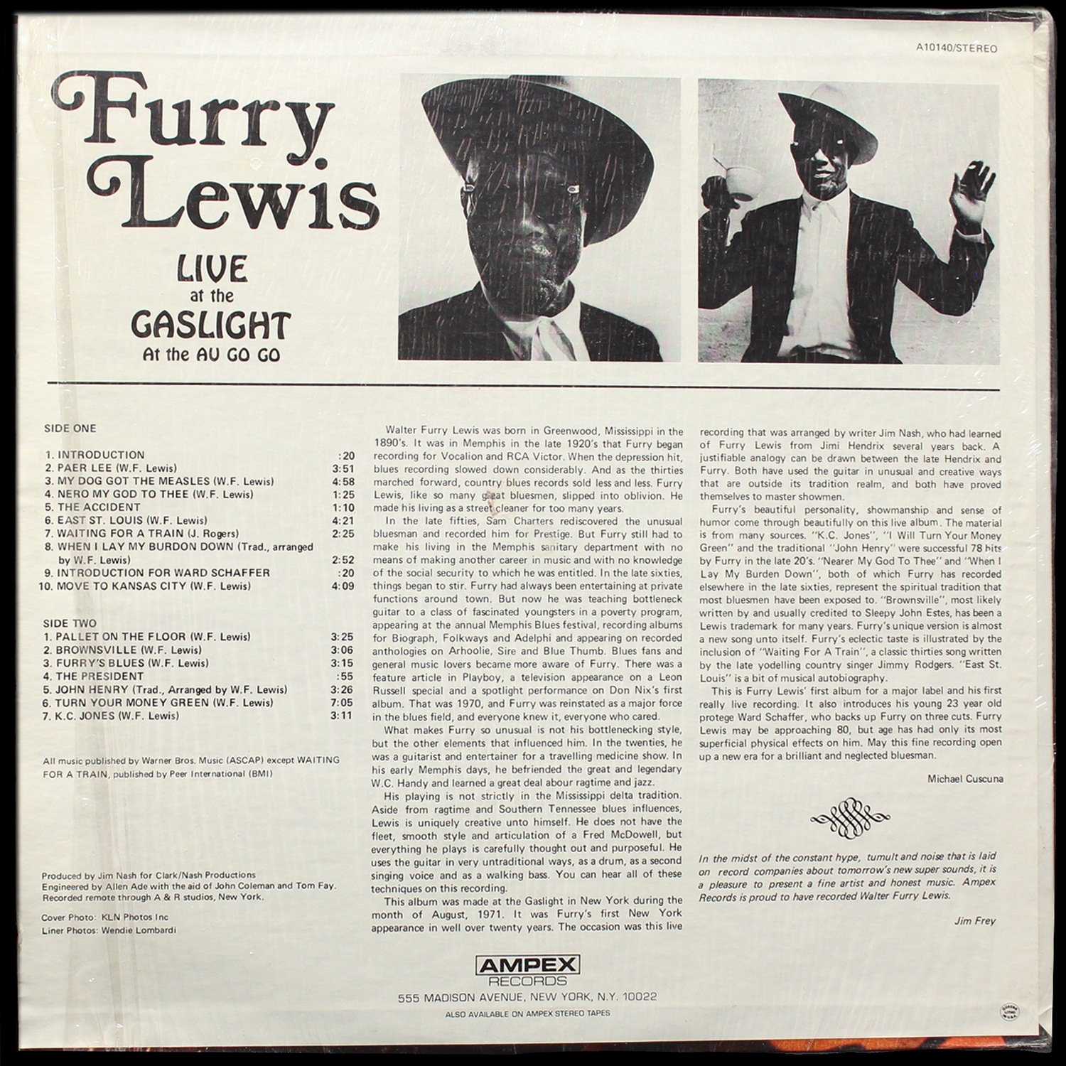 LP Furry Lewis — Live At The Gaslight At The Au Go Go фото 2