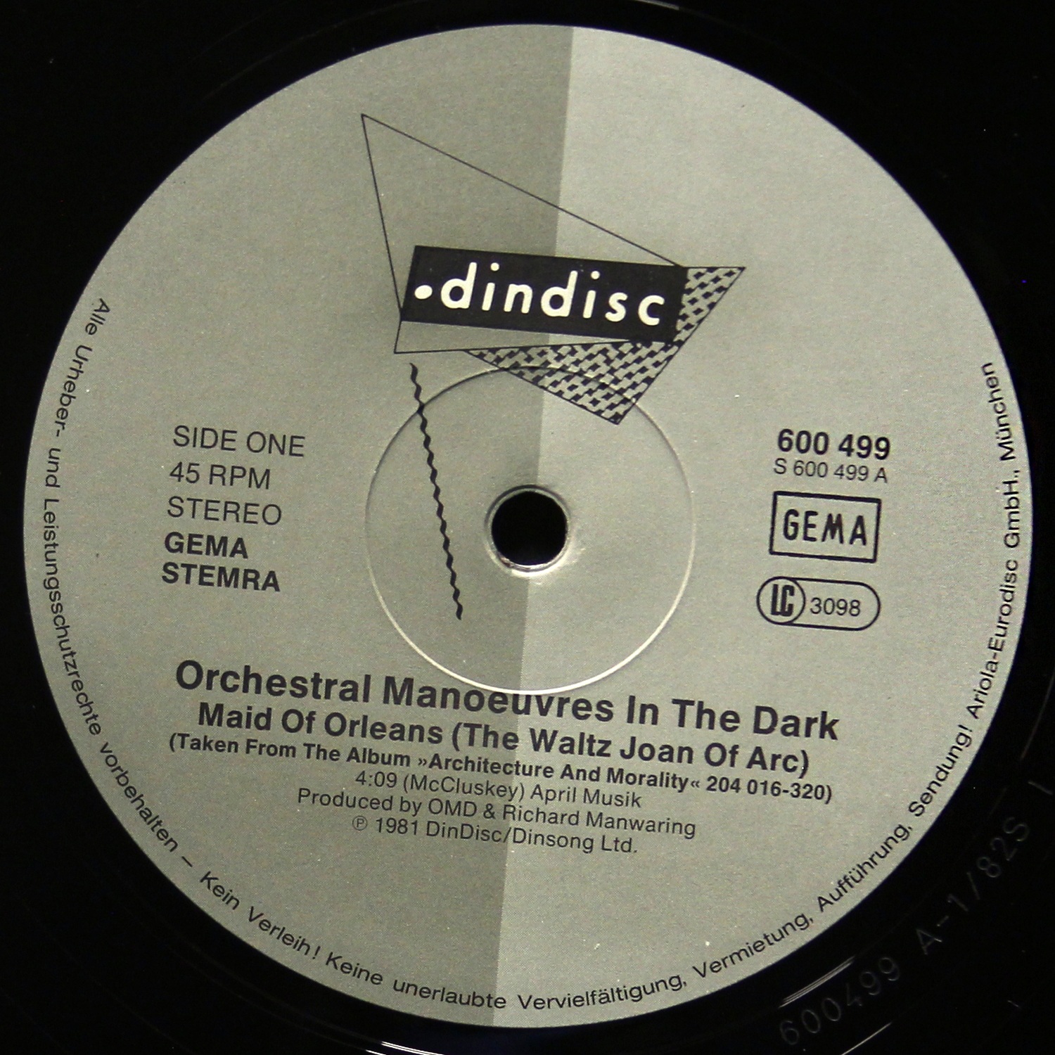 LP Orchestral Manoeuvres In The Dark — Maid Of Orleans (макси сингл) фото 2