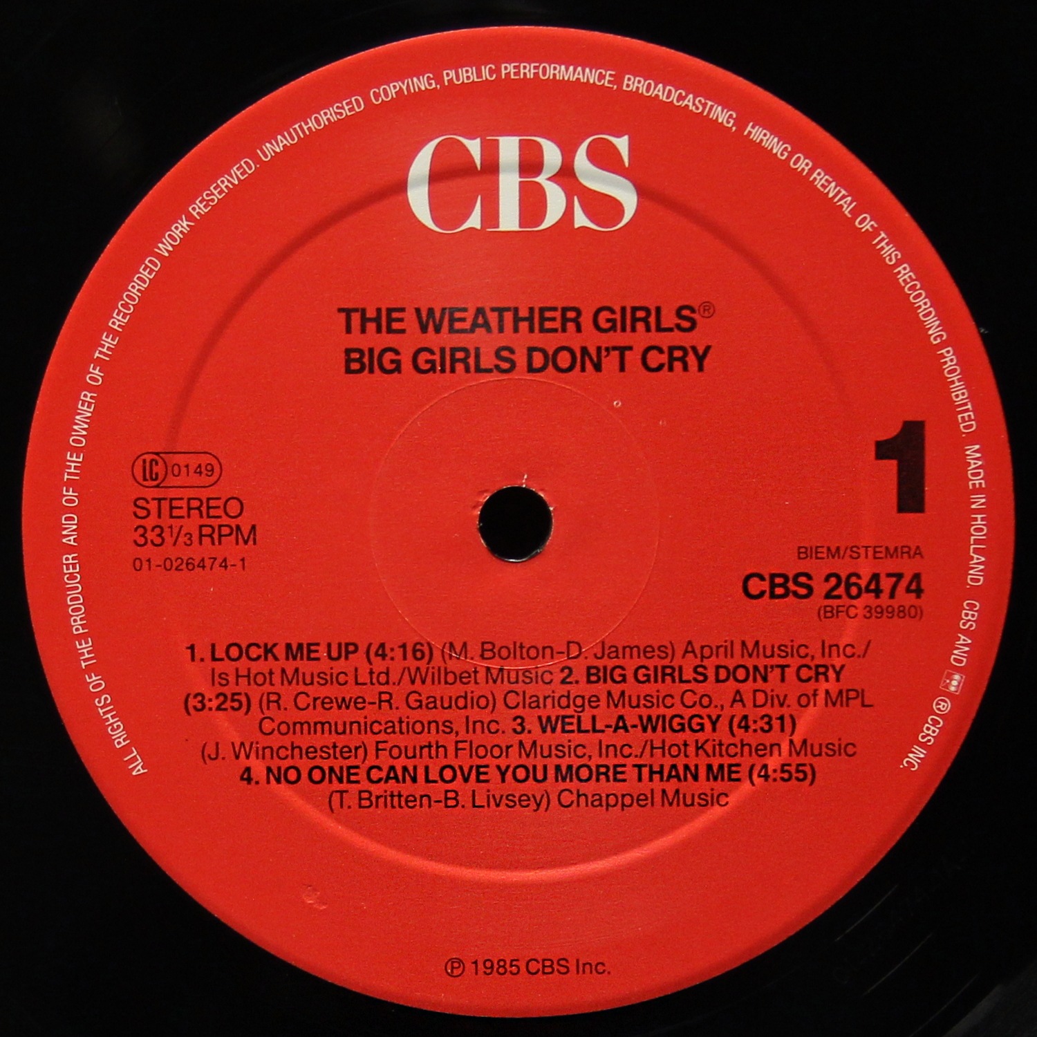 LP Weather Girls — Big Girls Don't Cry фото 2