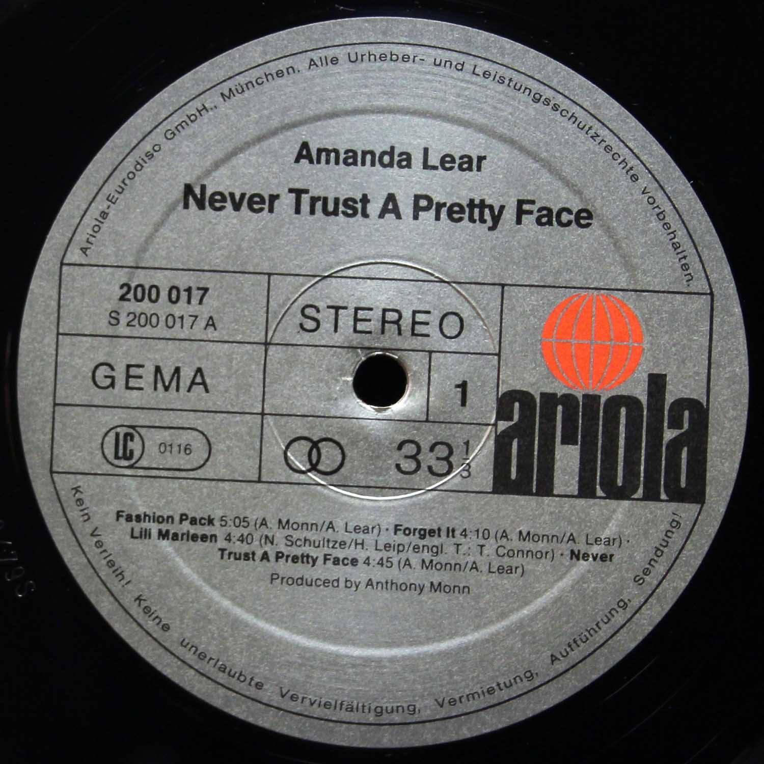 LP Amanda Lear — Never Trust A Pretty Face фото 2