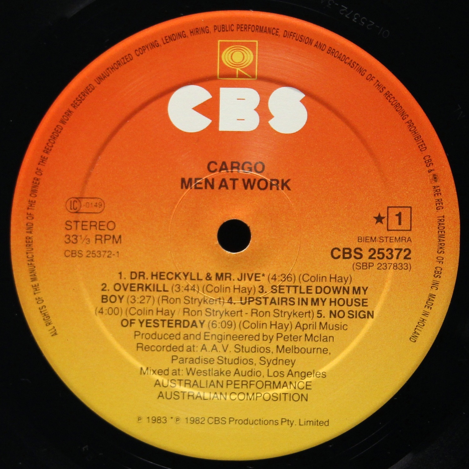 LP Men At Work — Cargo фото 2