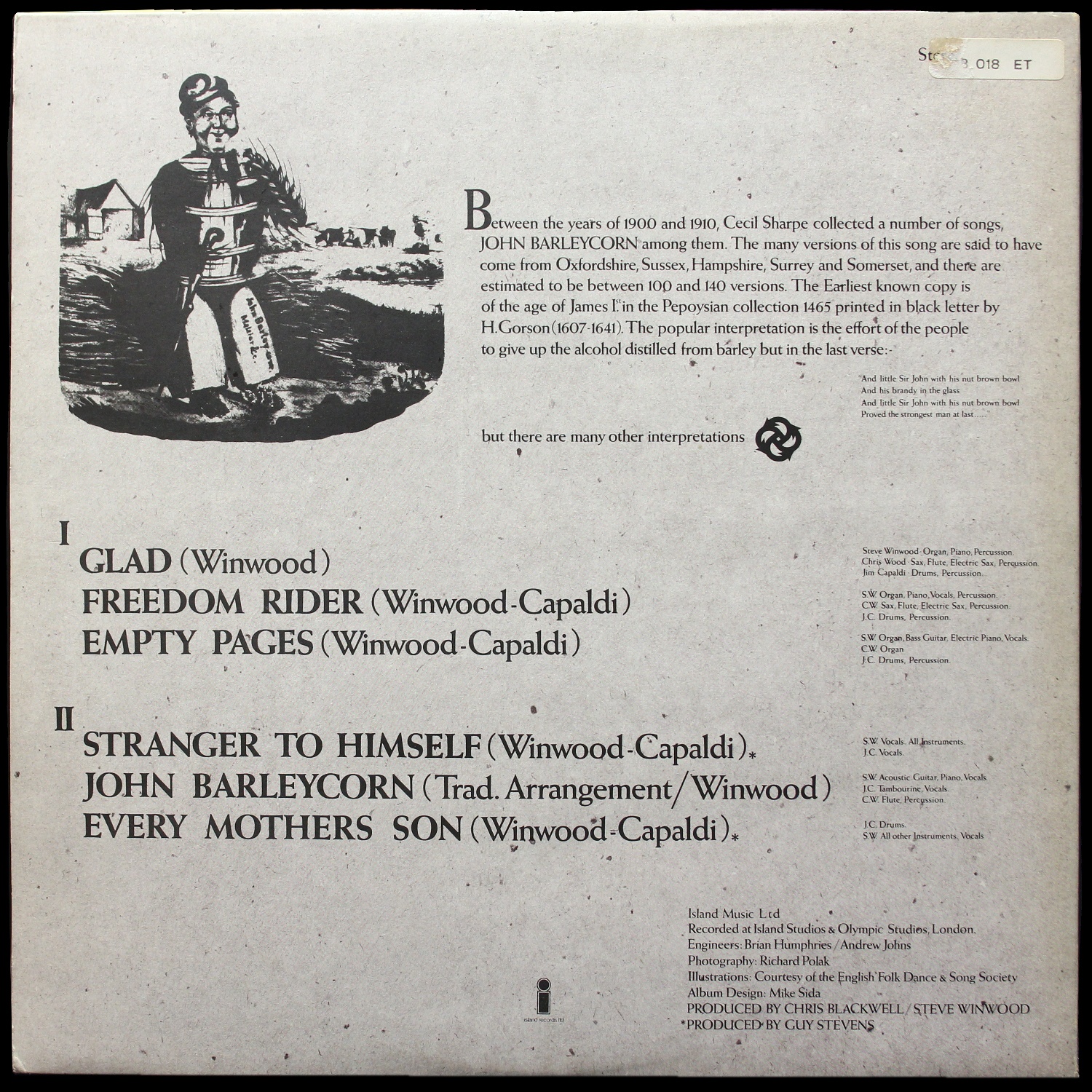 LP Traffic — John Barleycorn Must Die фото 2