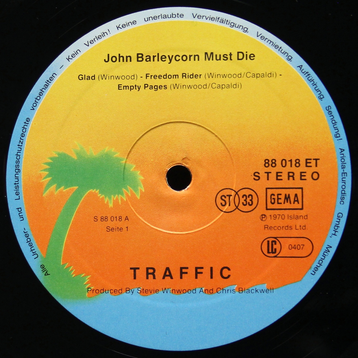 LP Traffic — John Barleycorn Must Die фото 3