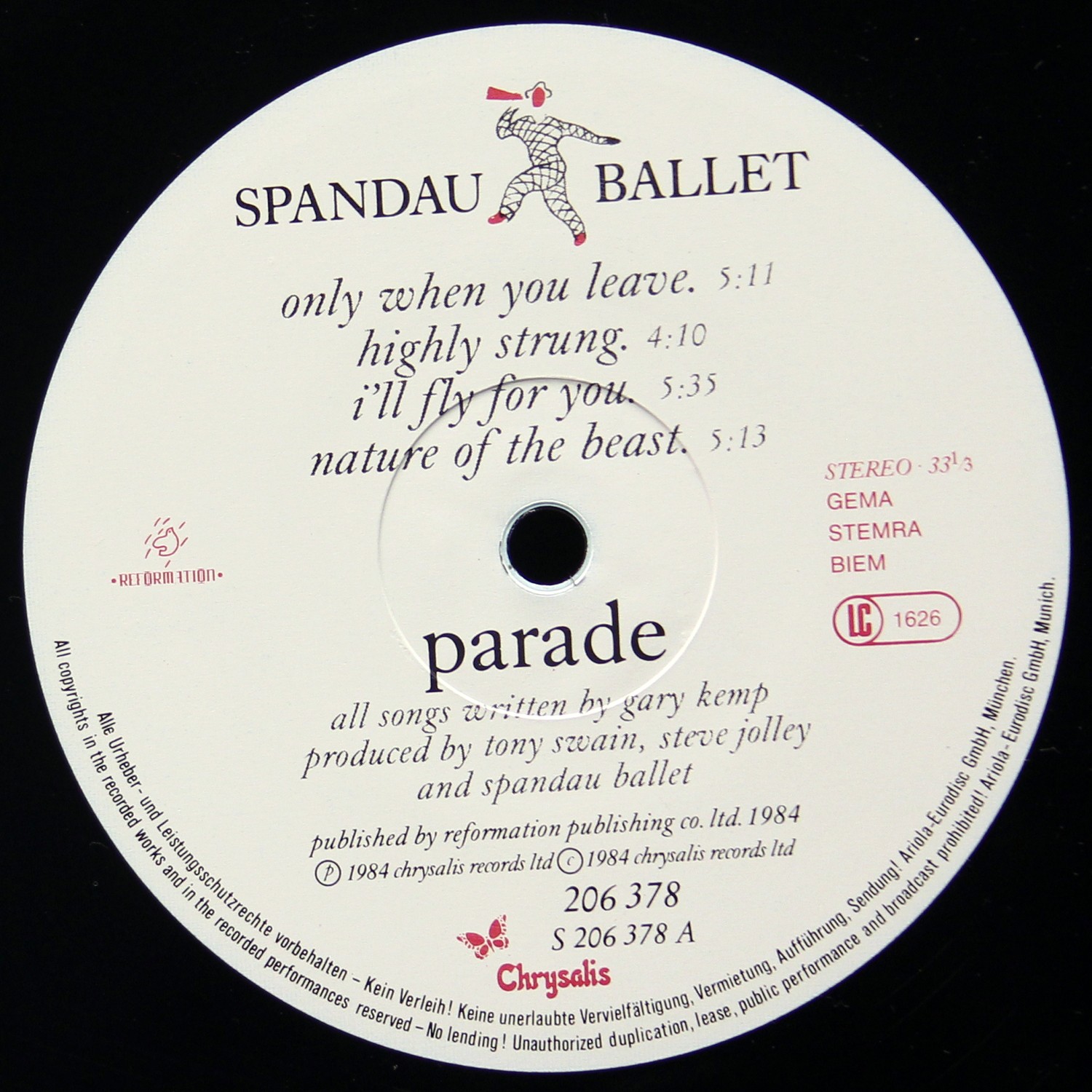 LP Spandau Ballet — Parade фото 2