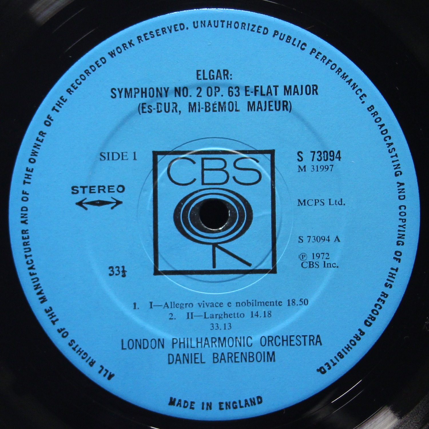 LP Daniel Barenboim — Symphony No. 2 фото 2