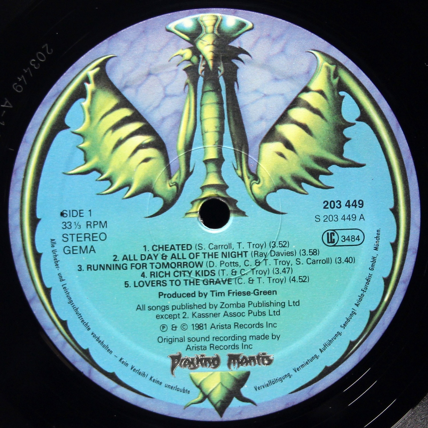 LP Praying Mantis — Time Tells No Lies фото 3