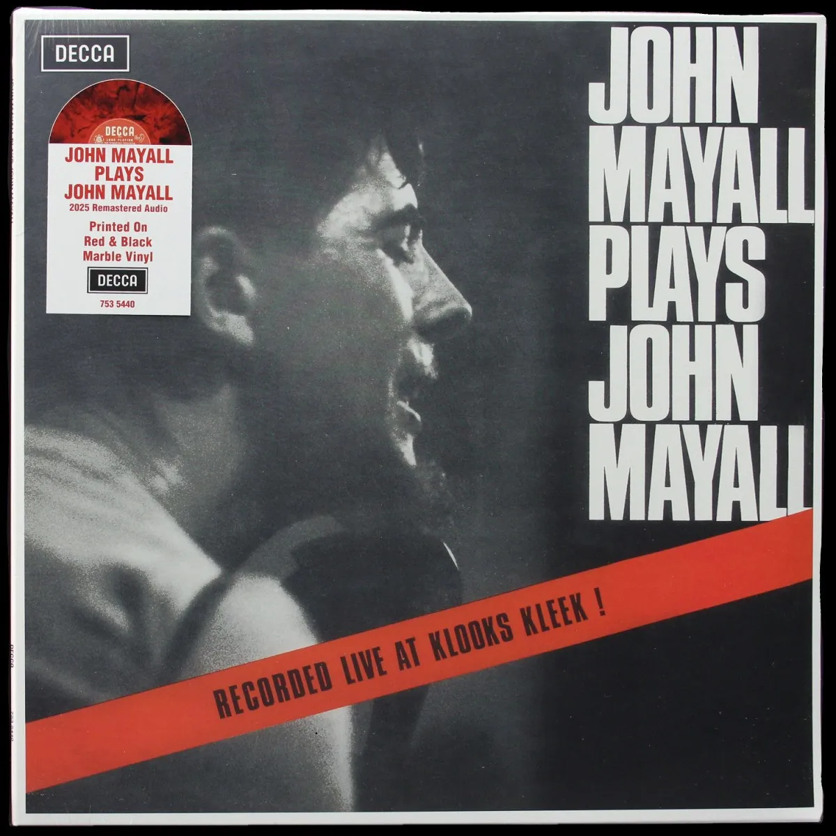 LP John Mayall — John Mayall Plays John Mayall (Recorded Live At Klooks Kleek!) (цветной винил,  моно) фото