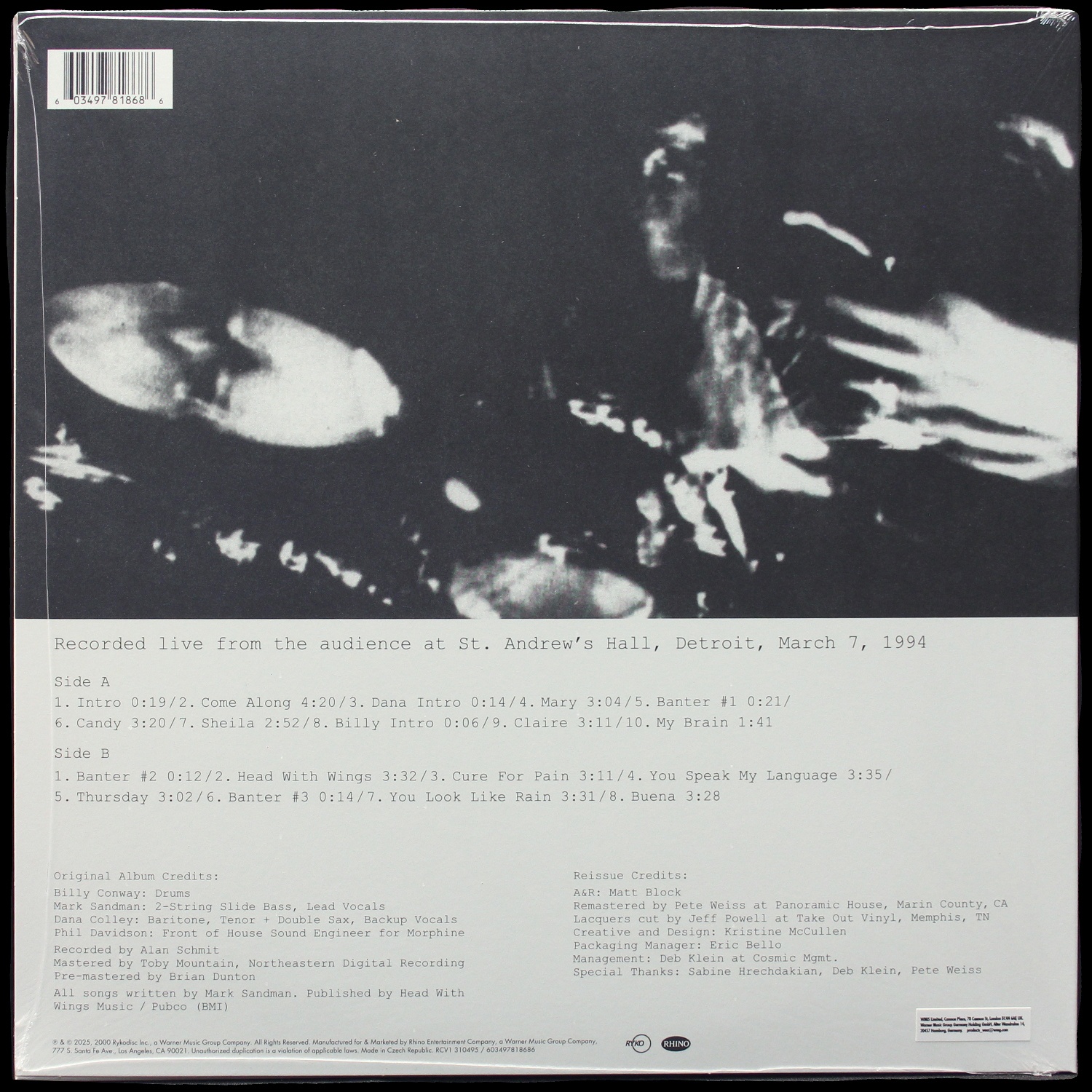 LP Morphine — Bootleg Detroit (цветной винил) фото 2