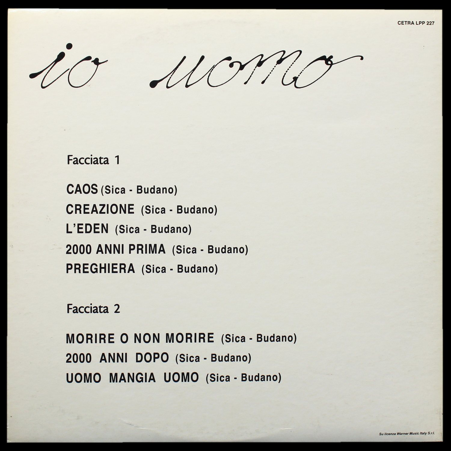 LP Ricordi D'Infanzia — Io Uomo фото 2