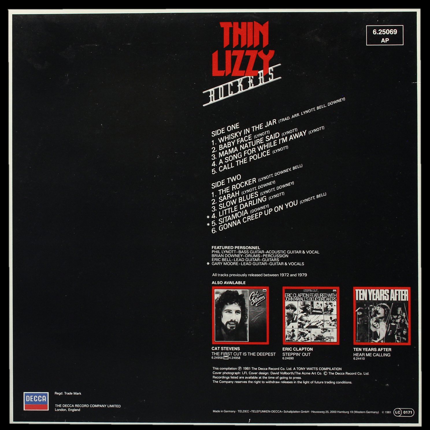 LP Thin Lizzy — Rockers фото 2