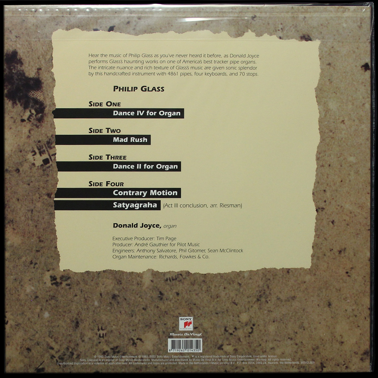 LP Philip Glass — Glass Organ Works (Music Of Philip Glass) (2LP) фото 2