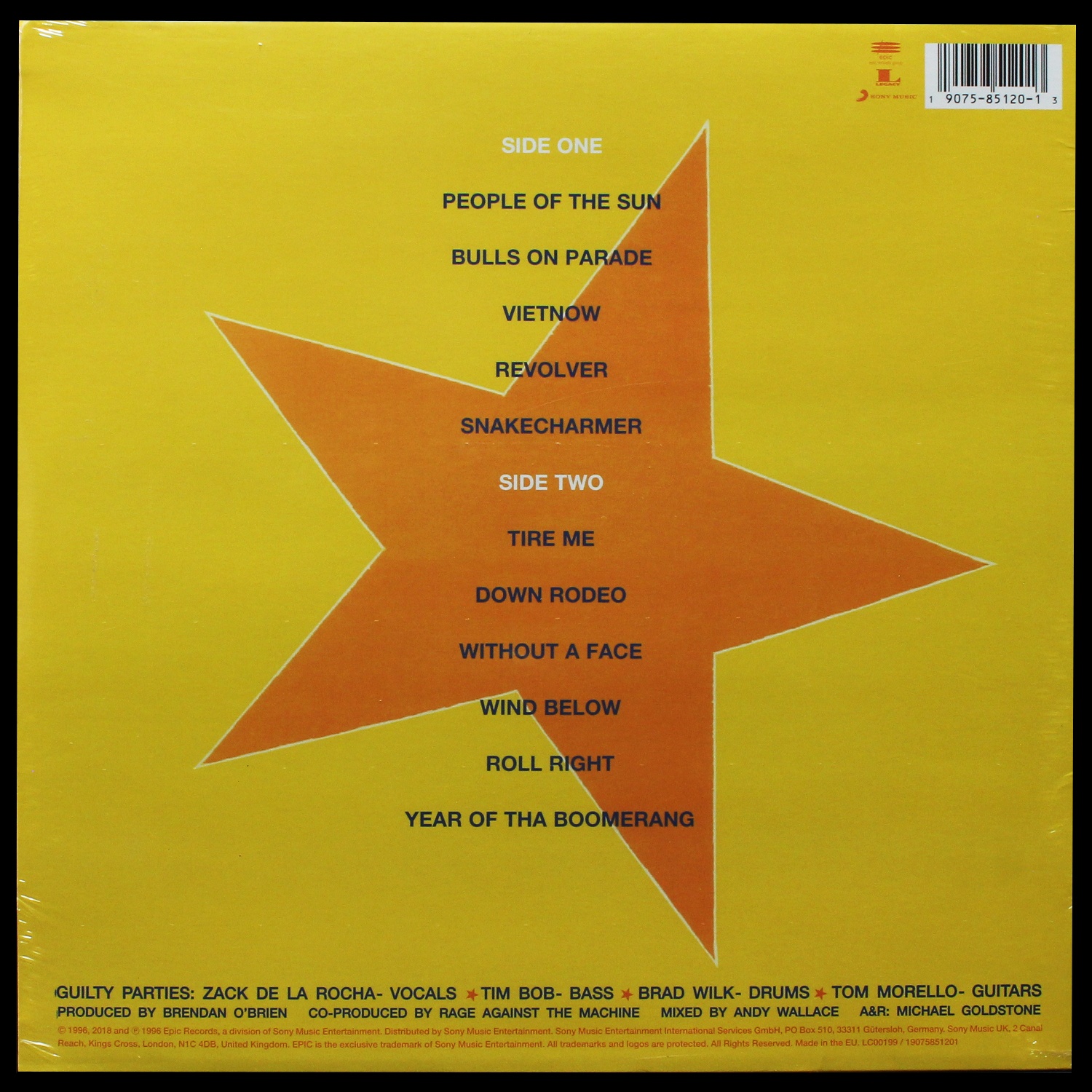 LP Rage Against The Machine — Evil Empire фото 2