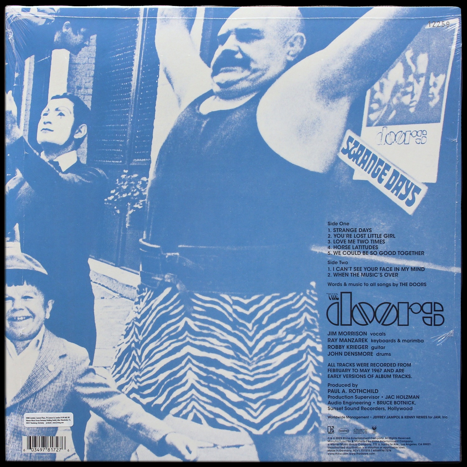 LP Doors — Strange Days 1967: A Work In Progress (цветной винил) фото 2