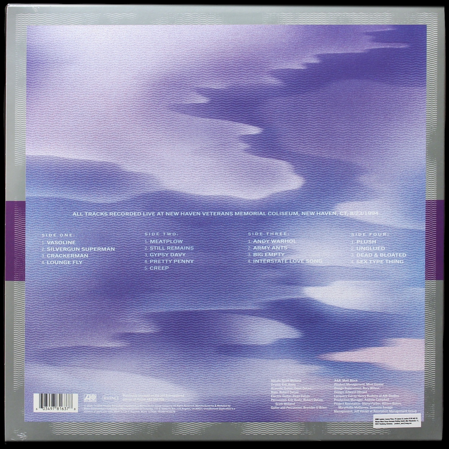 LP Stone Temple Pilots — Live In New Haven, 1994 (2LP,  цветной винил) фото 2