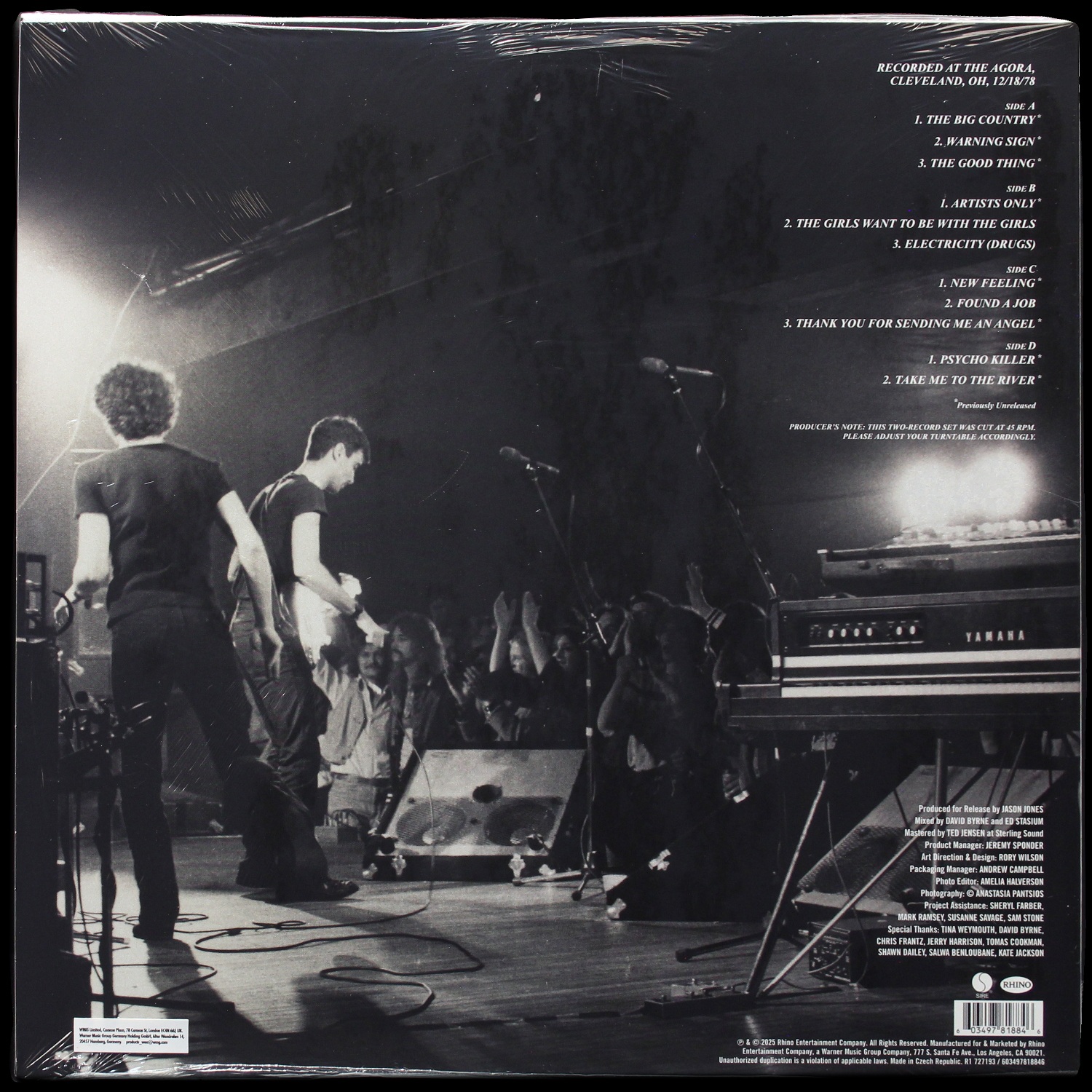 LP Talking Heads — Live On Tour '78 (2LP) фото 2