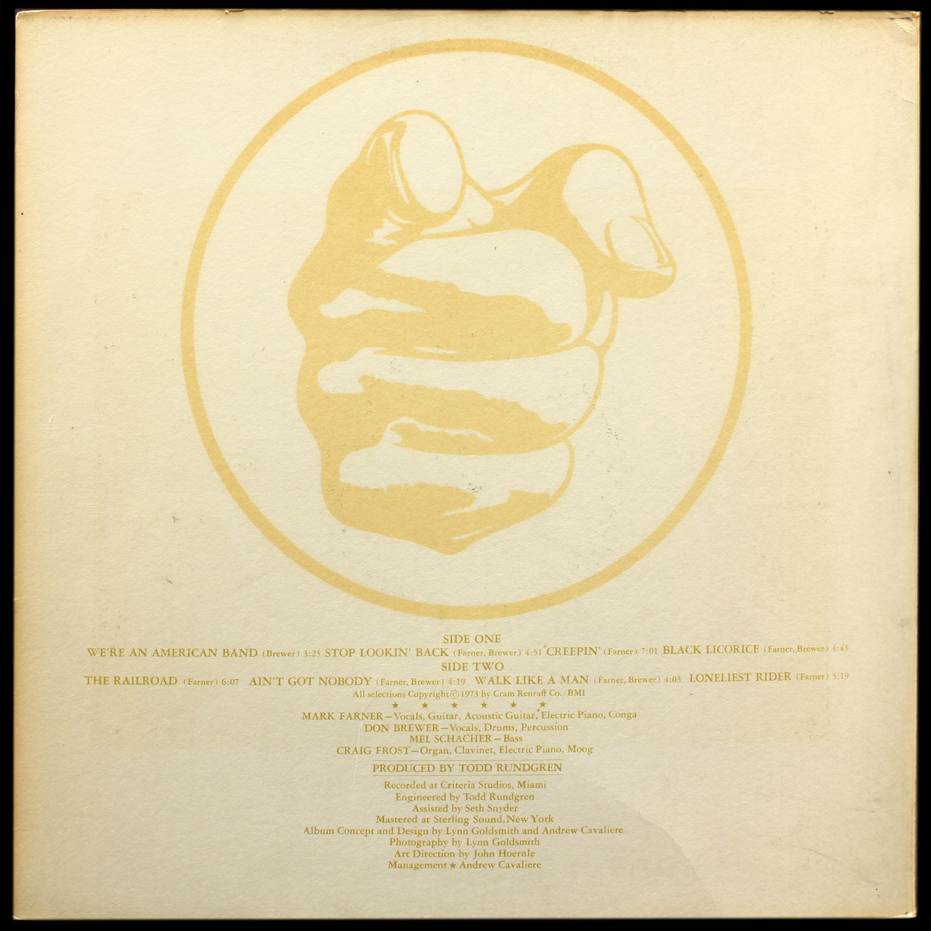 LP Grand Funk — We're An American Band (цветной винил) фото 3