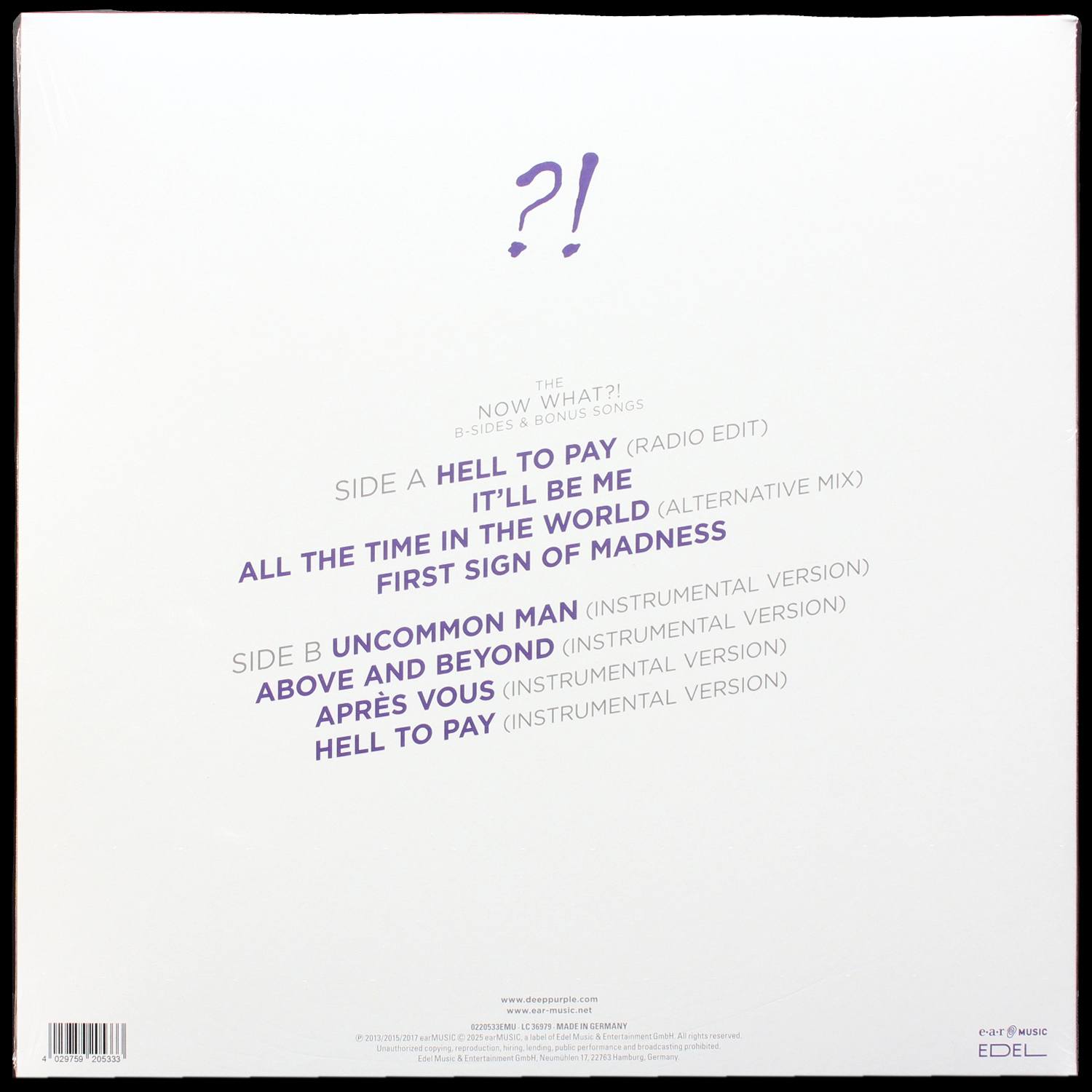 LP Deep Purple — Now What ?! B-Sides & Bonus Songs (цветной винил) фото 2