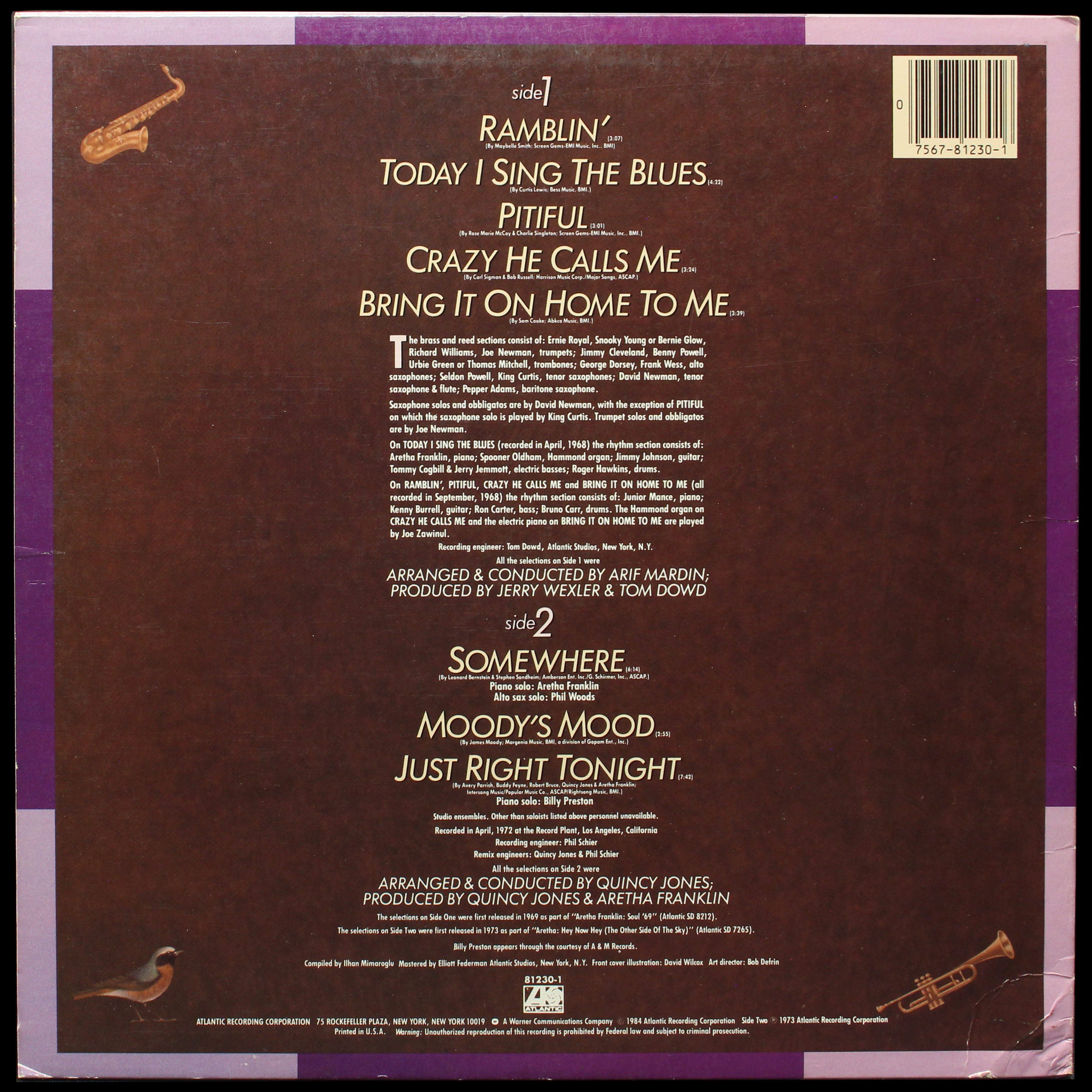 LP Aretha Franklin — Aretha's Jazz фото 2