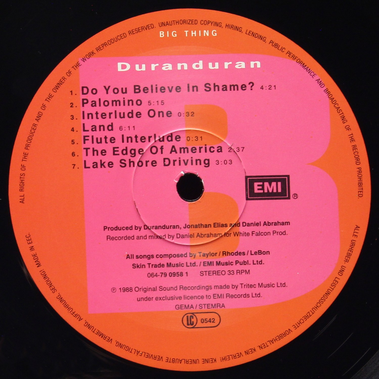 LP Duran Duran — Big Thing фото 3