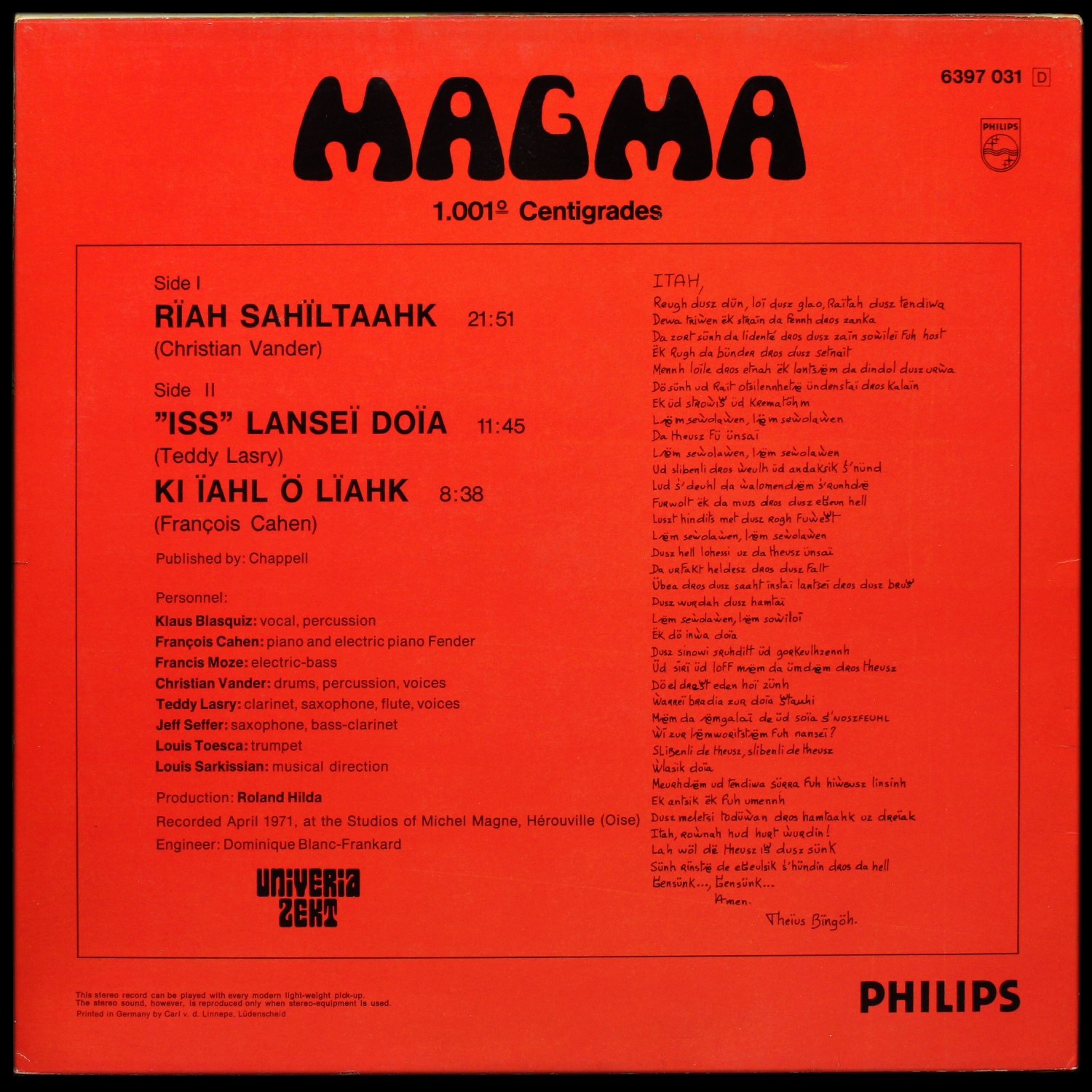 LP Magma — 1001 Centigrades фото 2
