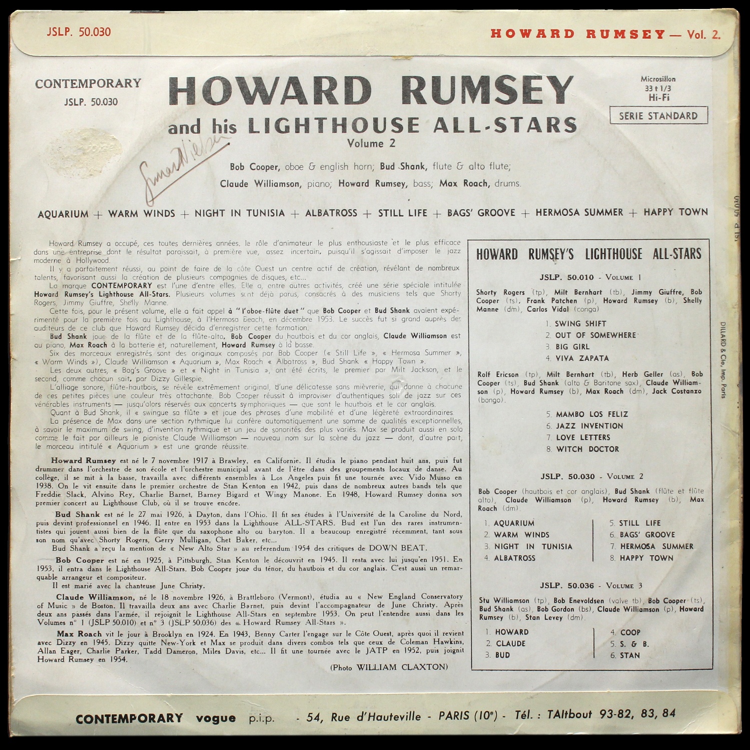 LP Howard Rumsey's Lighthouse All-Stars — Volume 4 (моно) фото 2