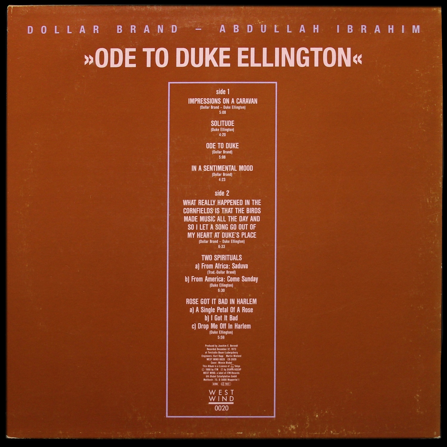 LP Dollar Brand — Ode To Duke Ellington фото 2